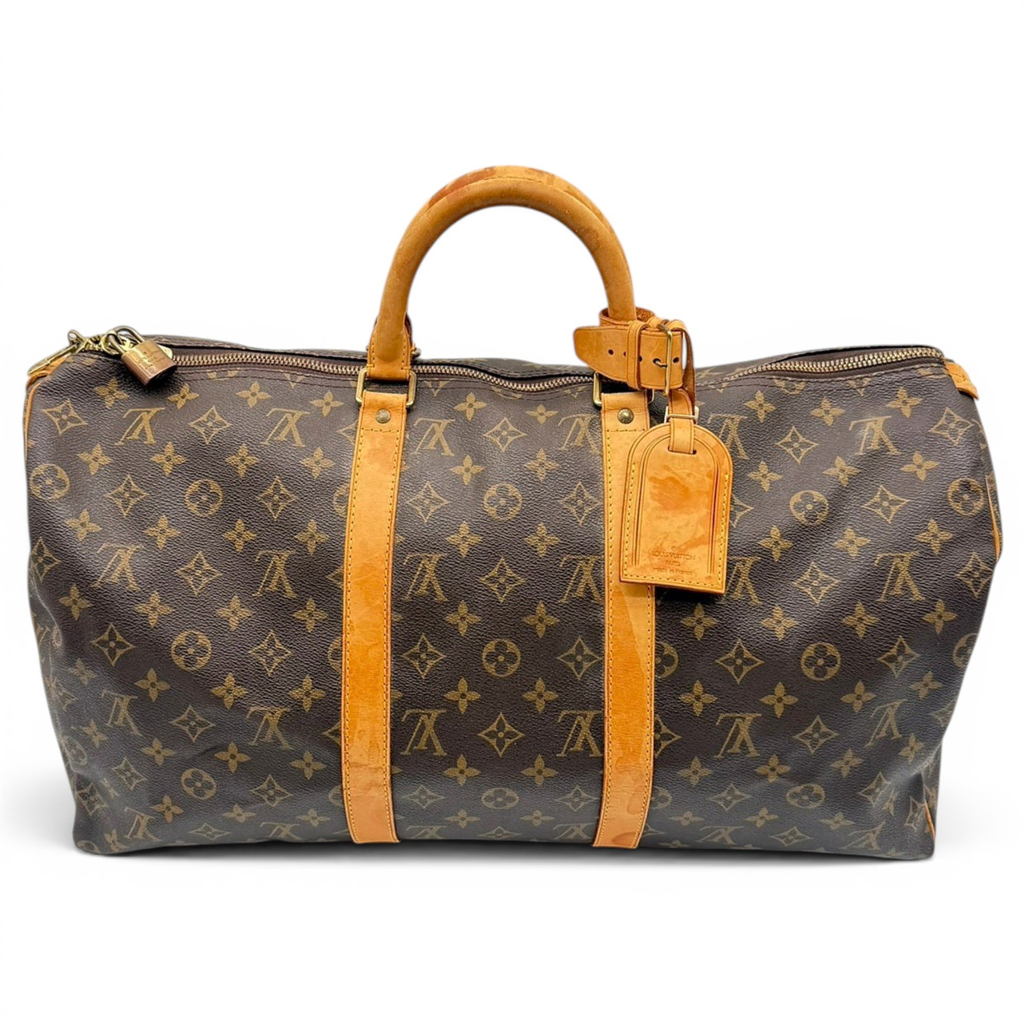 Keepall leather travel bag