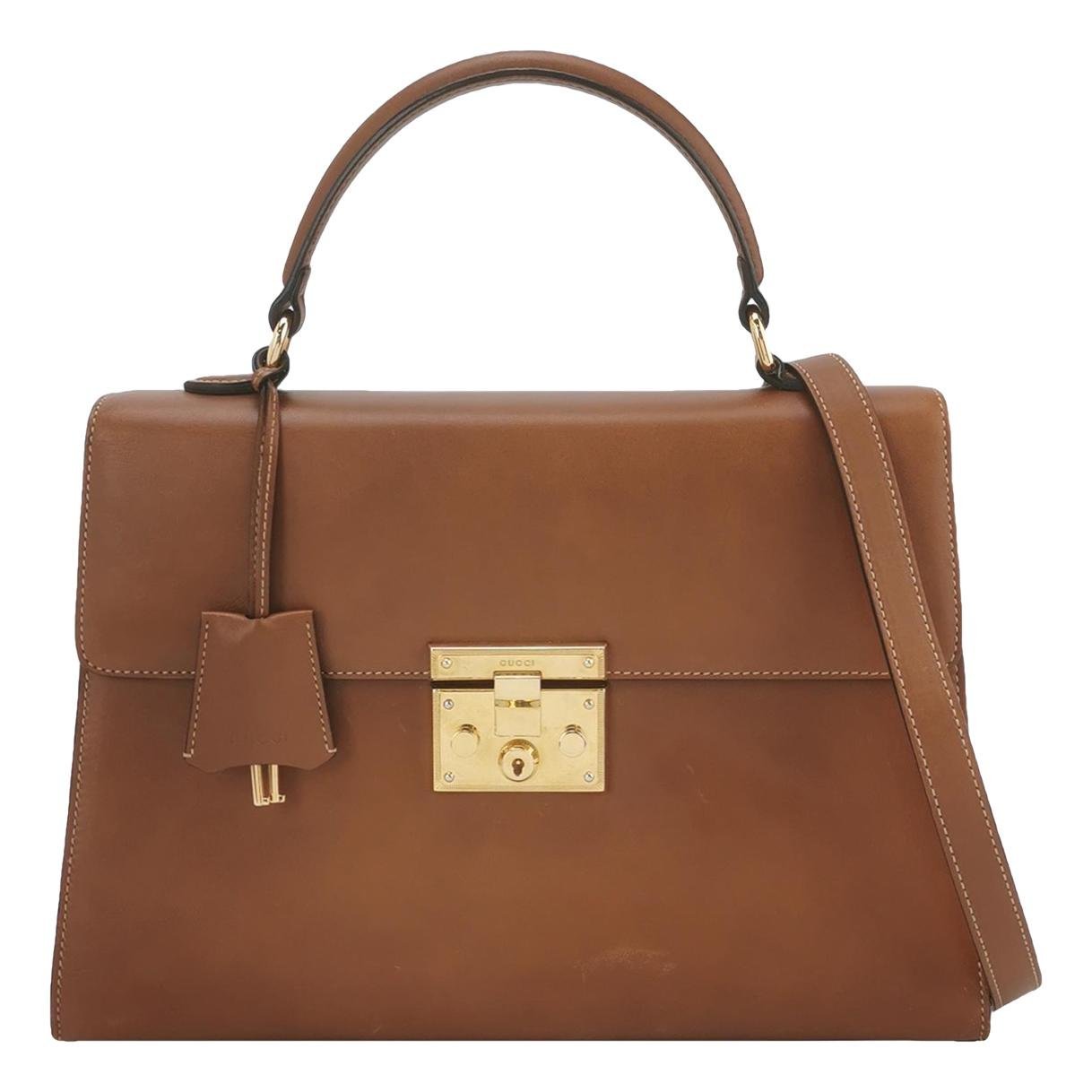 Padlock leather handbag