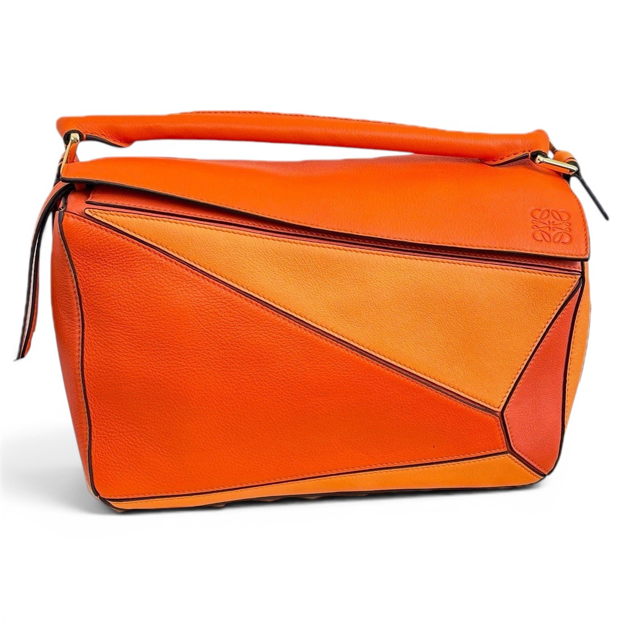 Puzzle leather handbag