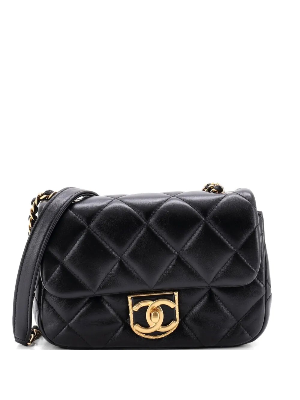 Quilt Metal Edge CC Flap Bag Quilted Lambskin Small crossbody bag