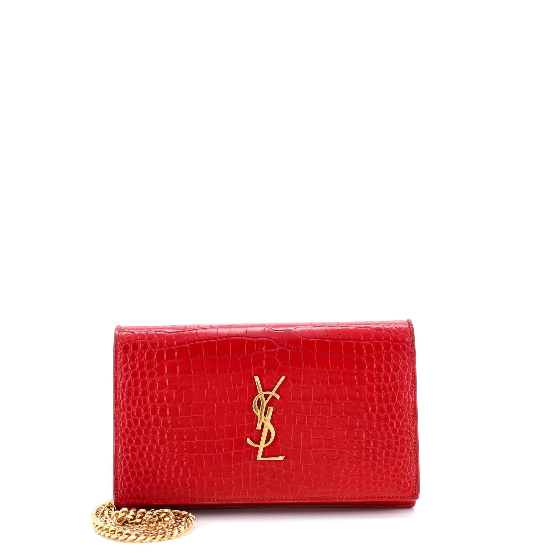 Classic Monogram Crossbody Bag Crocodile Embossed Leather Medium