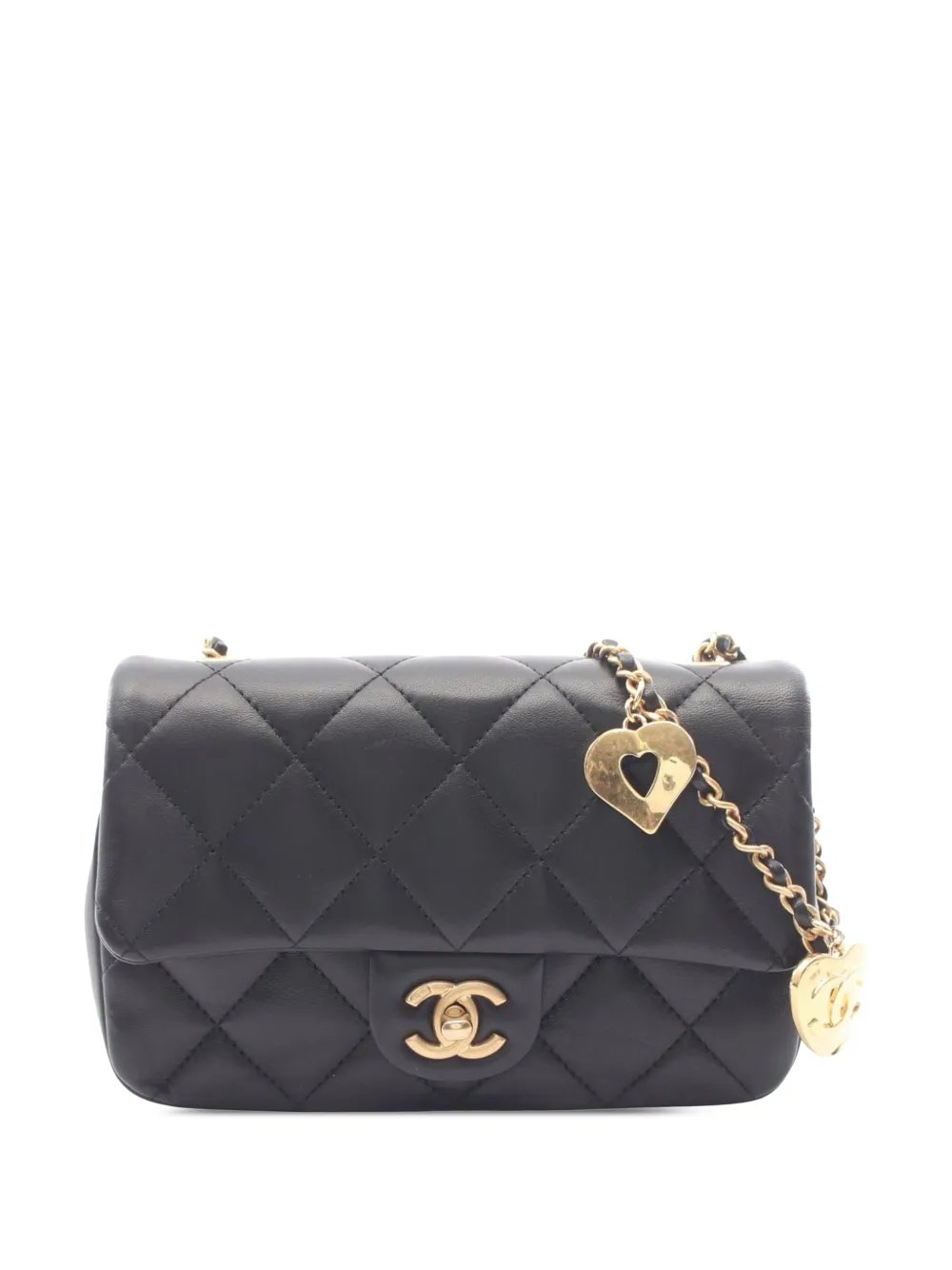 2021-2026 Mini Rectangular Quilted Lambskin Heart Charms Flap crossbody bag