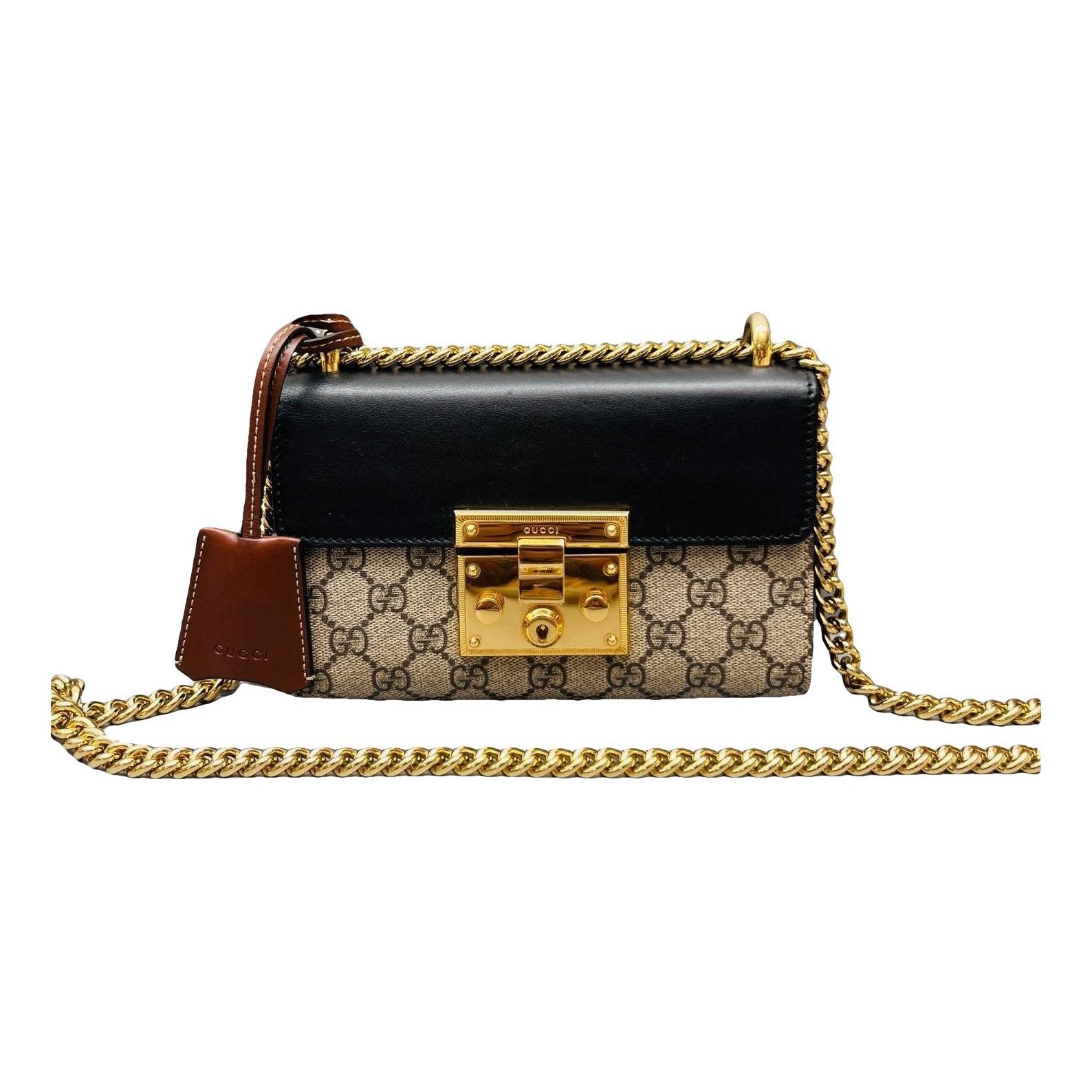 Padlock leather handbag