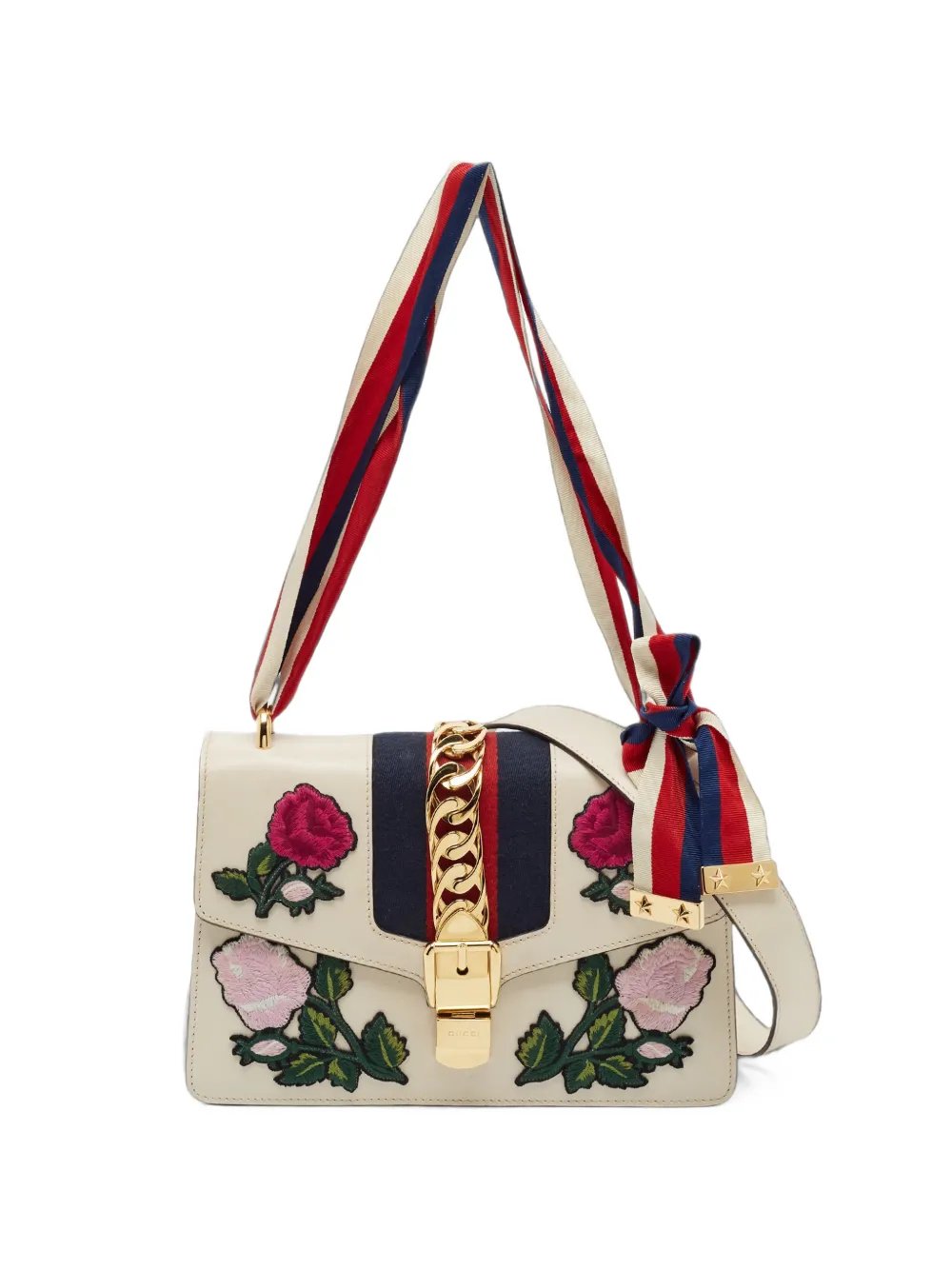 Slyvie floral-embroidered shoulder bag