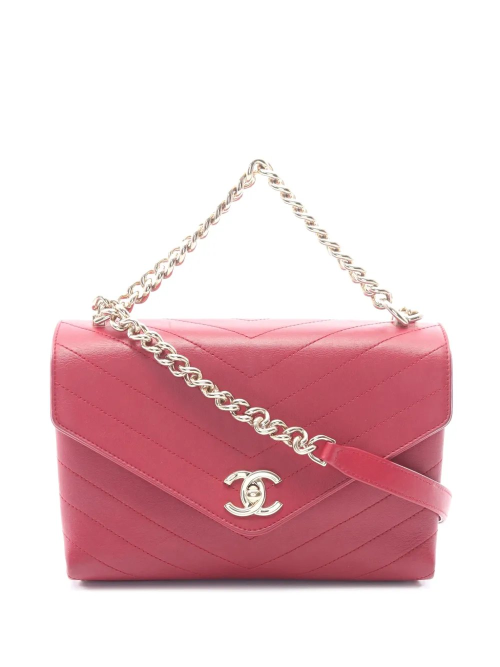 2018-2019 Small Chevron Lambskin Coco Envelope Flap crossbody bag