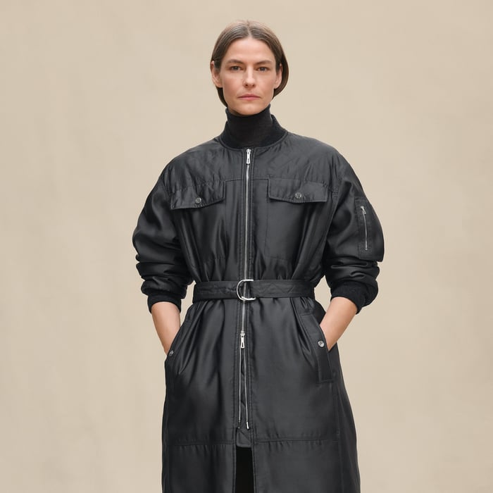 Gris Ardoise Bombers Coat