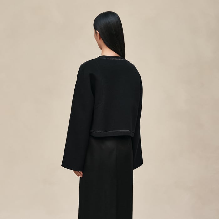 Noir Cashmere Embroidered Jacket