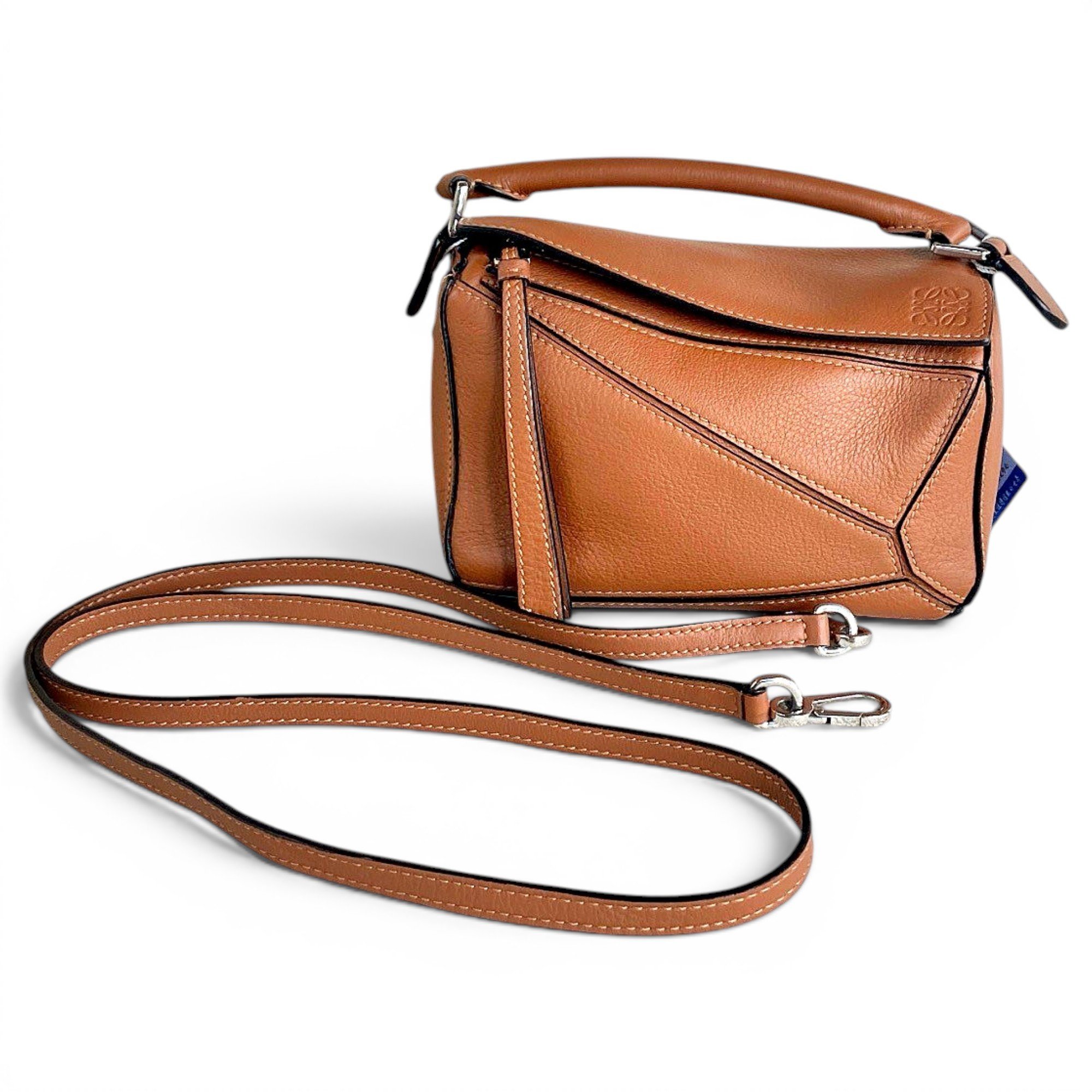 Puzzle leather handbag