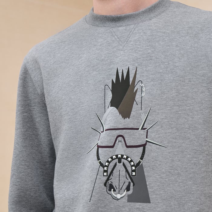 Gris "Punk'H" Crewneck Sweater