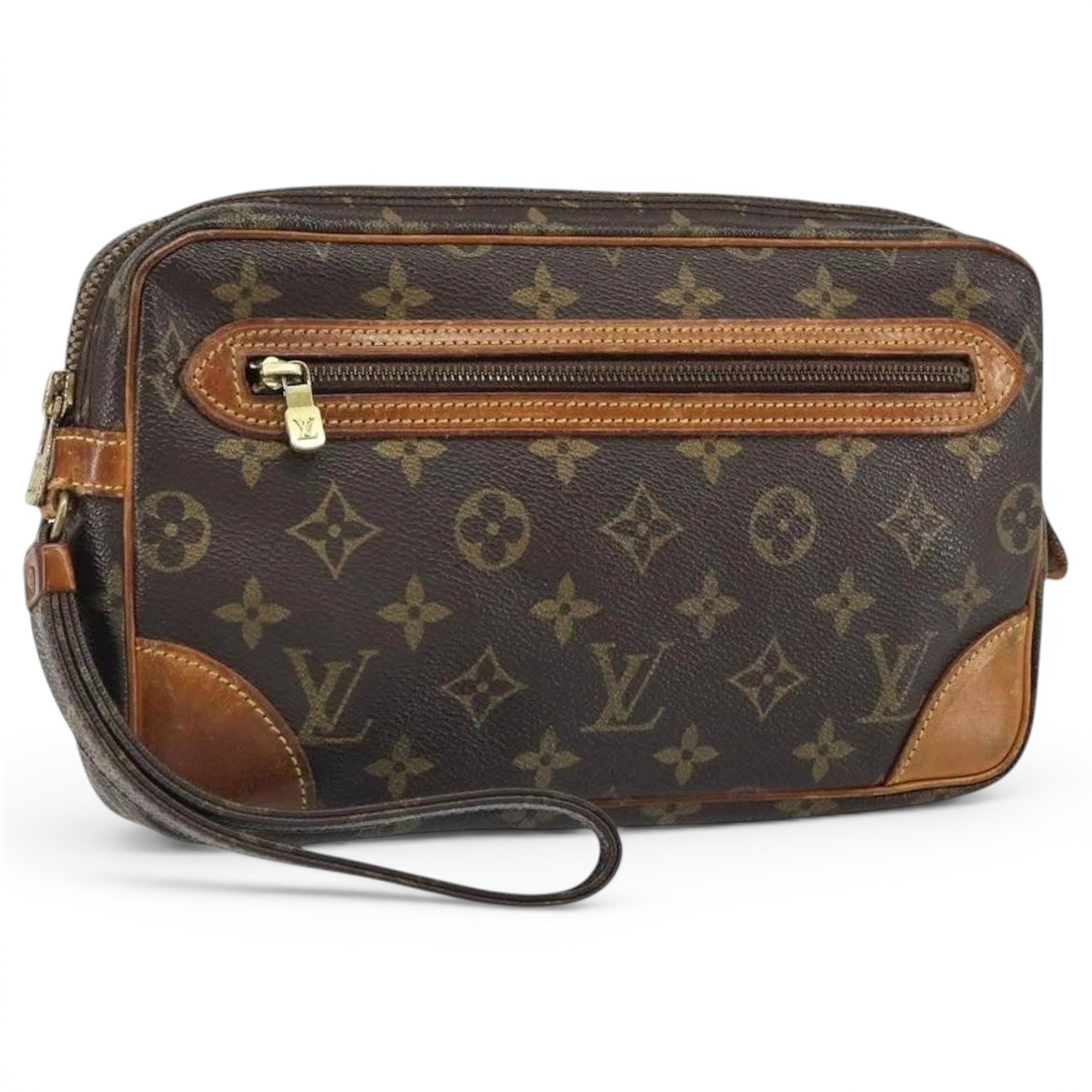 Leather clutch bag
