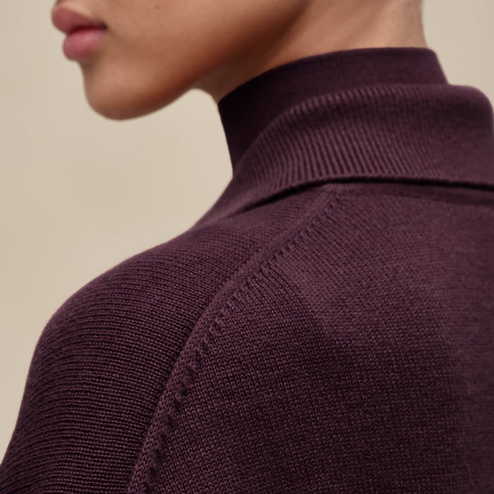 Rouge Bordeaux High Collar Sweater
