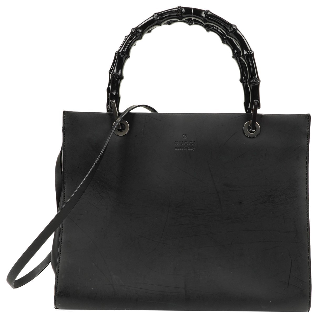 Bamboo Top Handle leather handbag