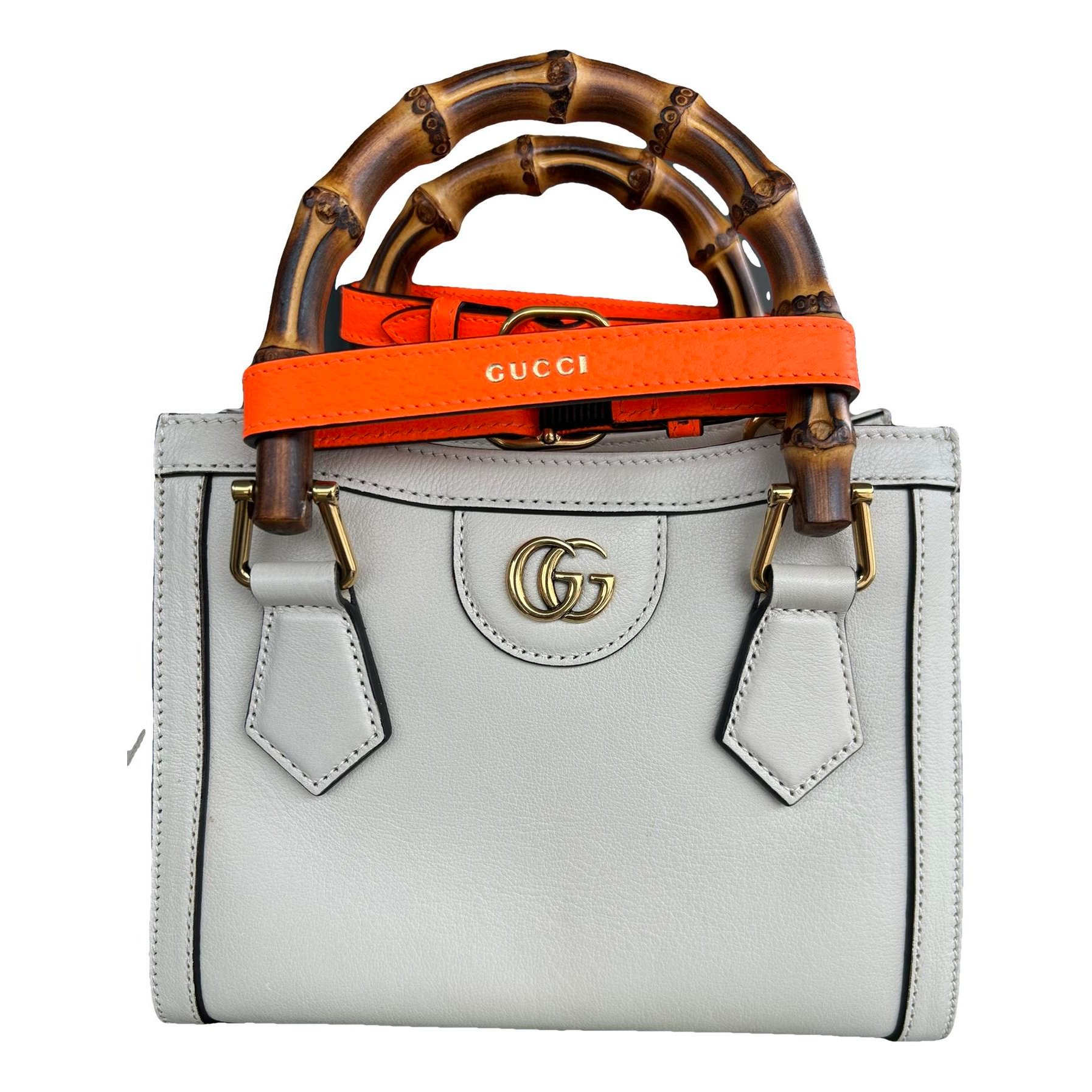 Bamboo leather crossbody bag