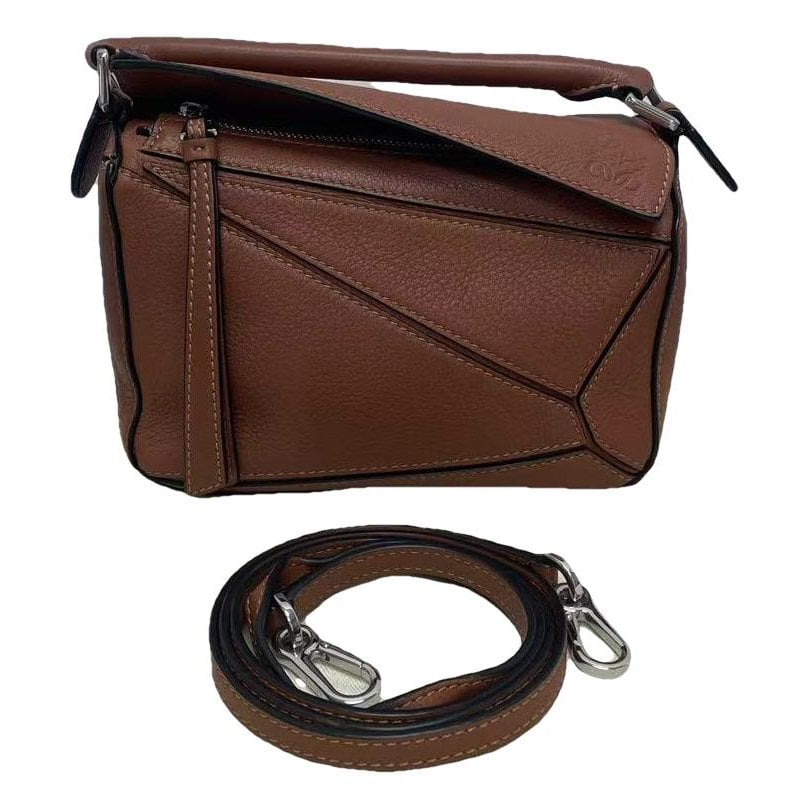 Puzzle leather handbag