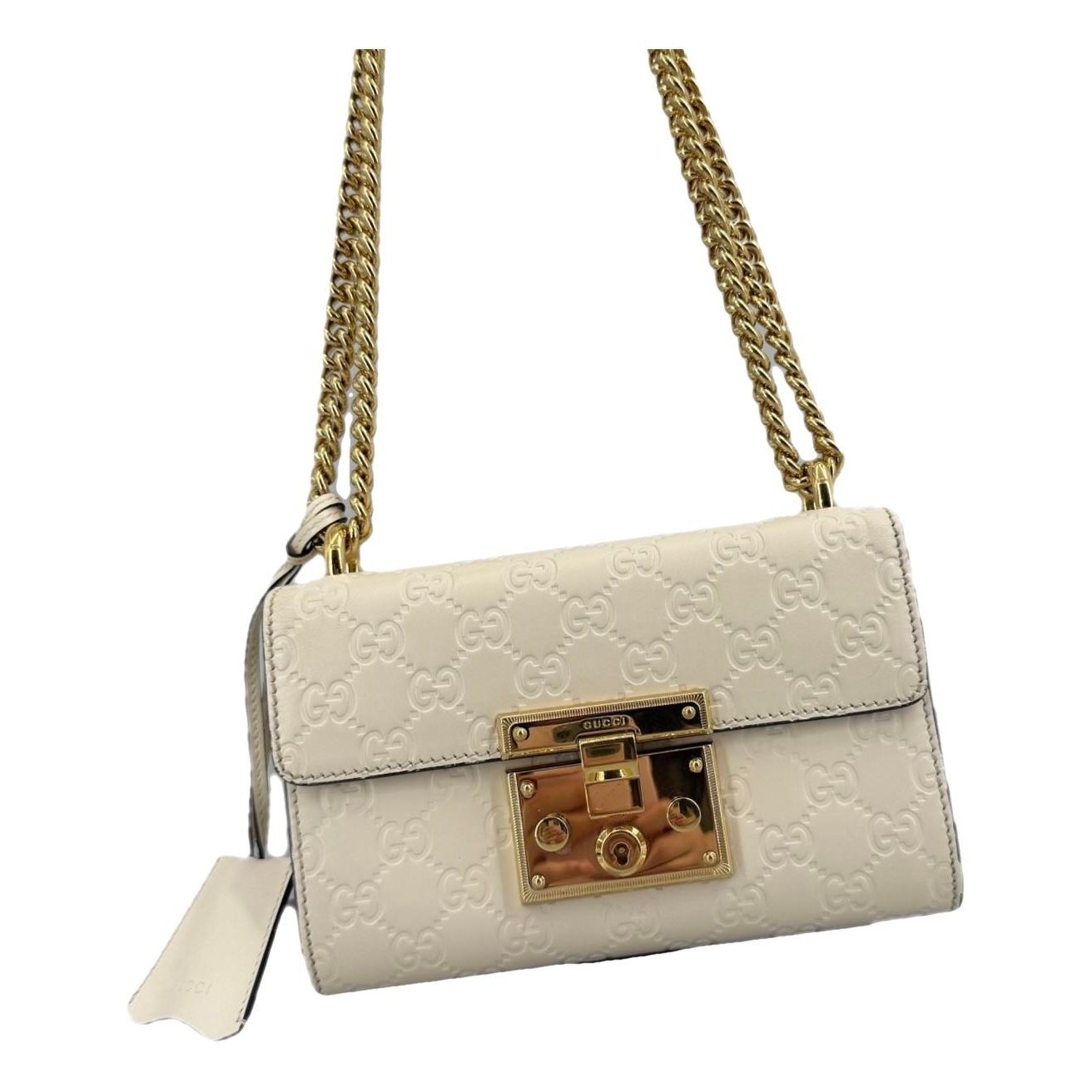 Padlock leather handbag