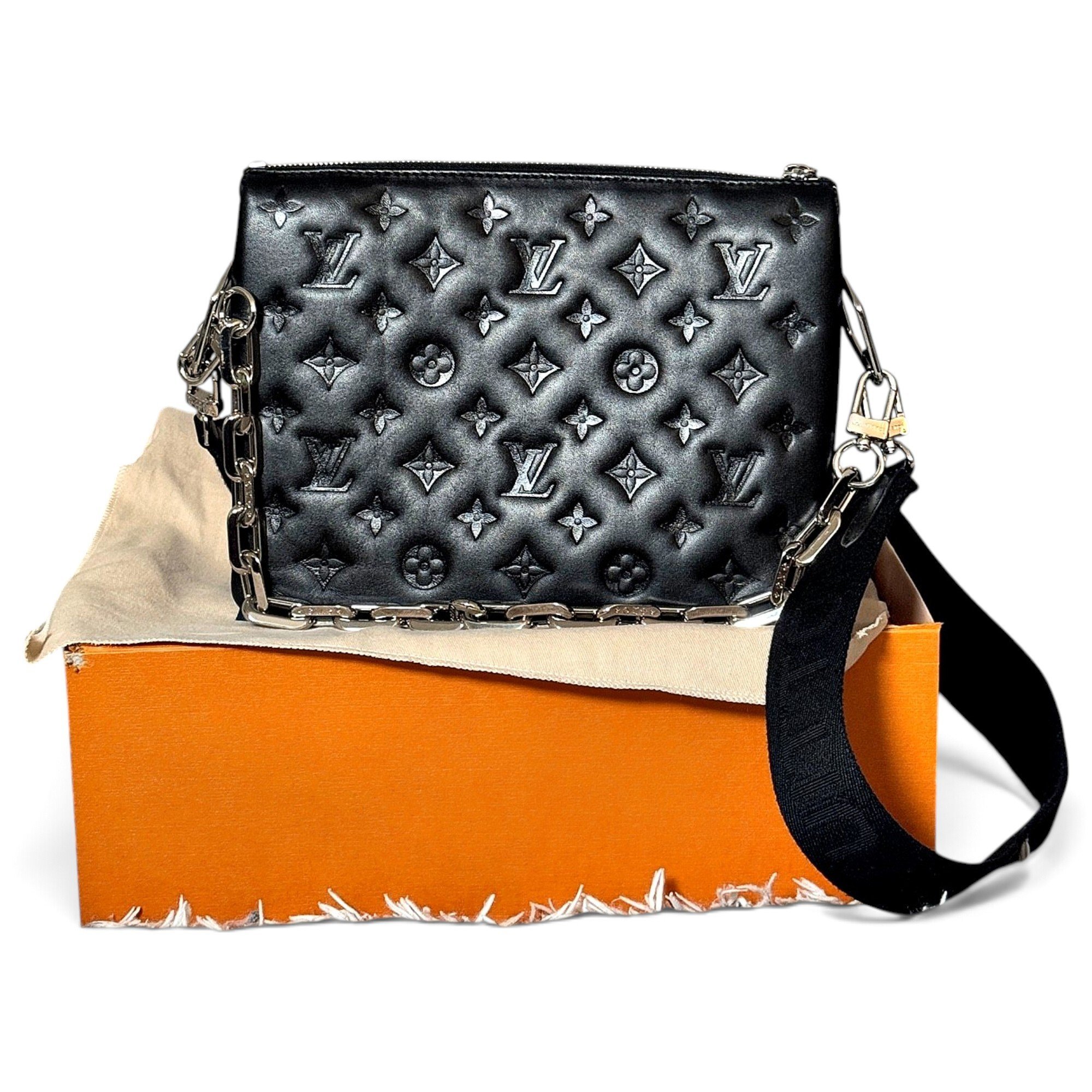 Coussin leather crossbody bag