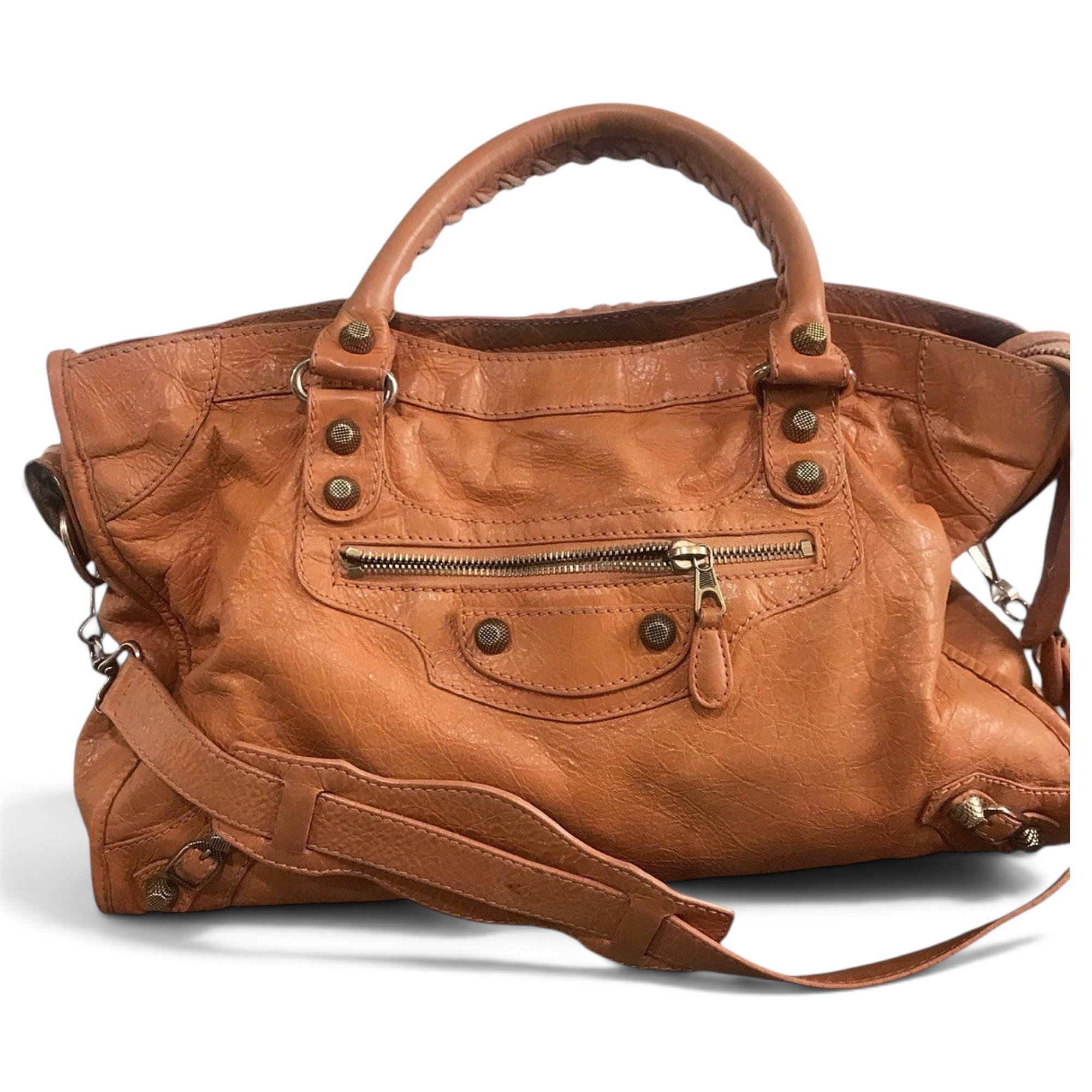 City leather handbag