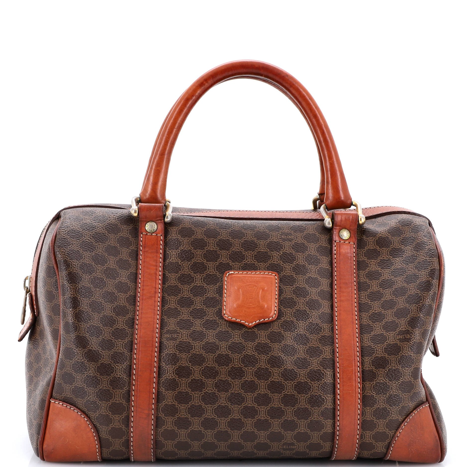 Vintage Bowler Bag Macadam Coated Canvas Small