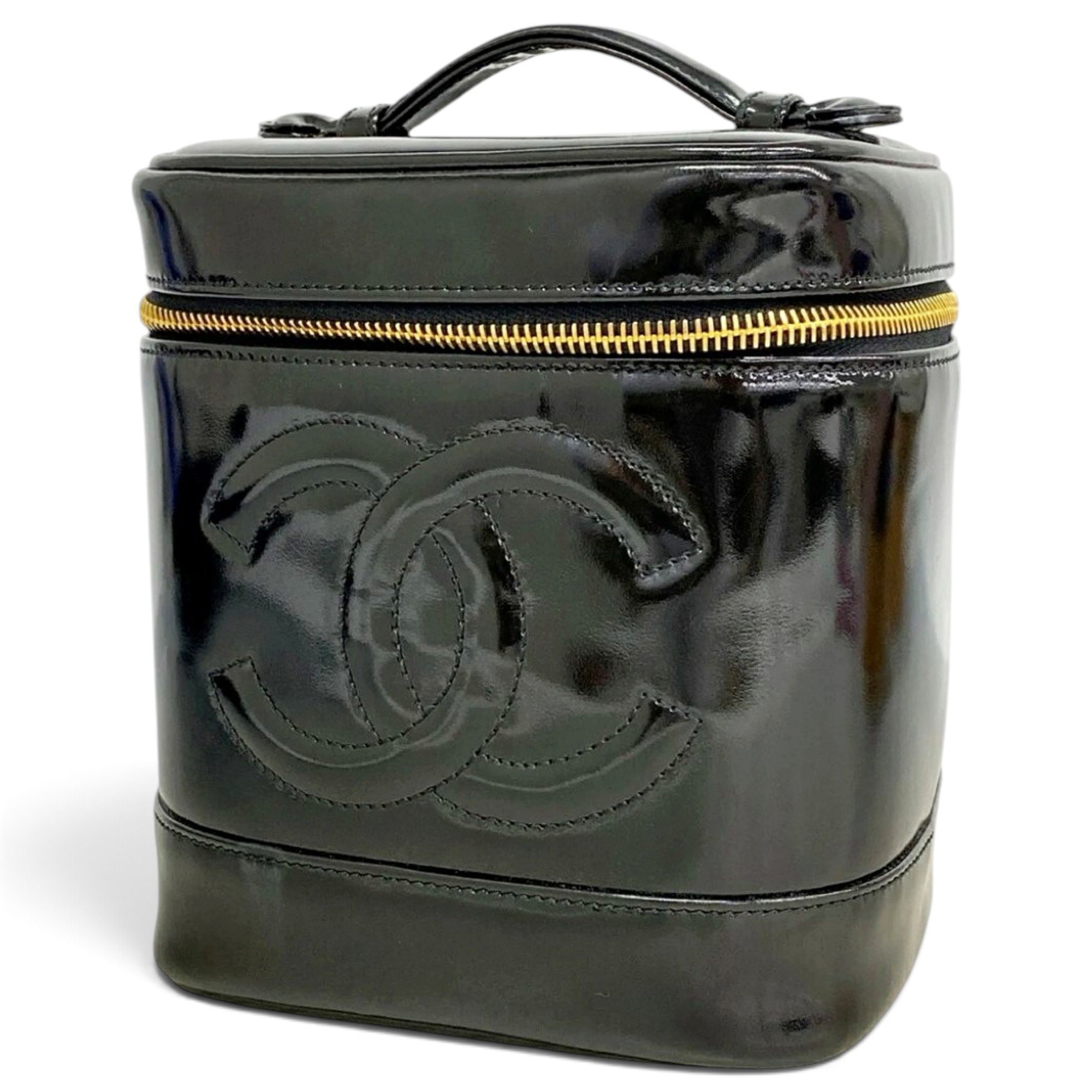 Vanity patent leather handbag