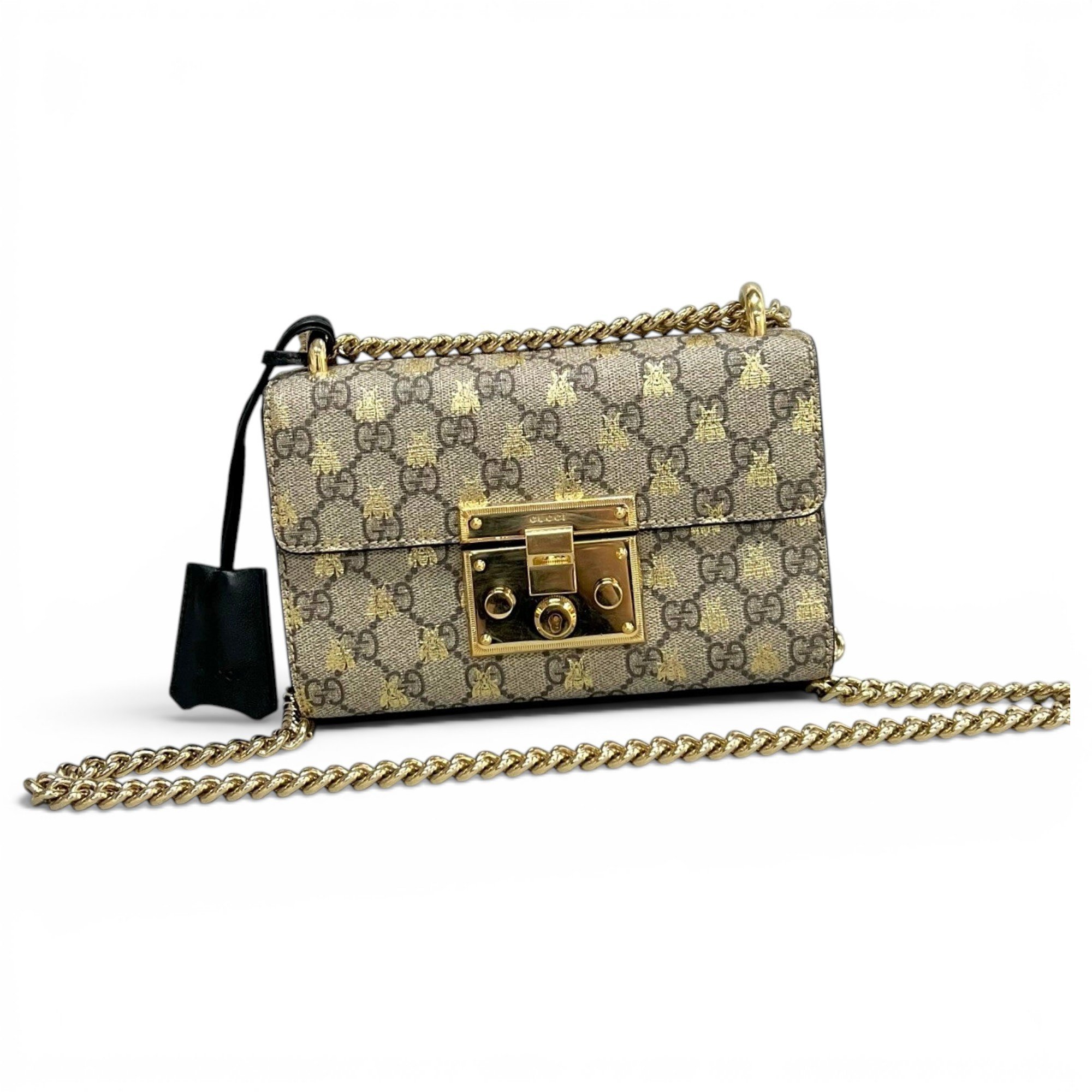 Padlock leather handbag