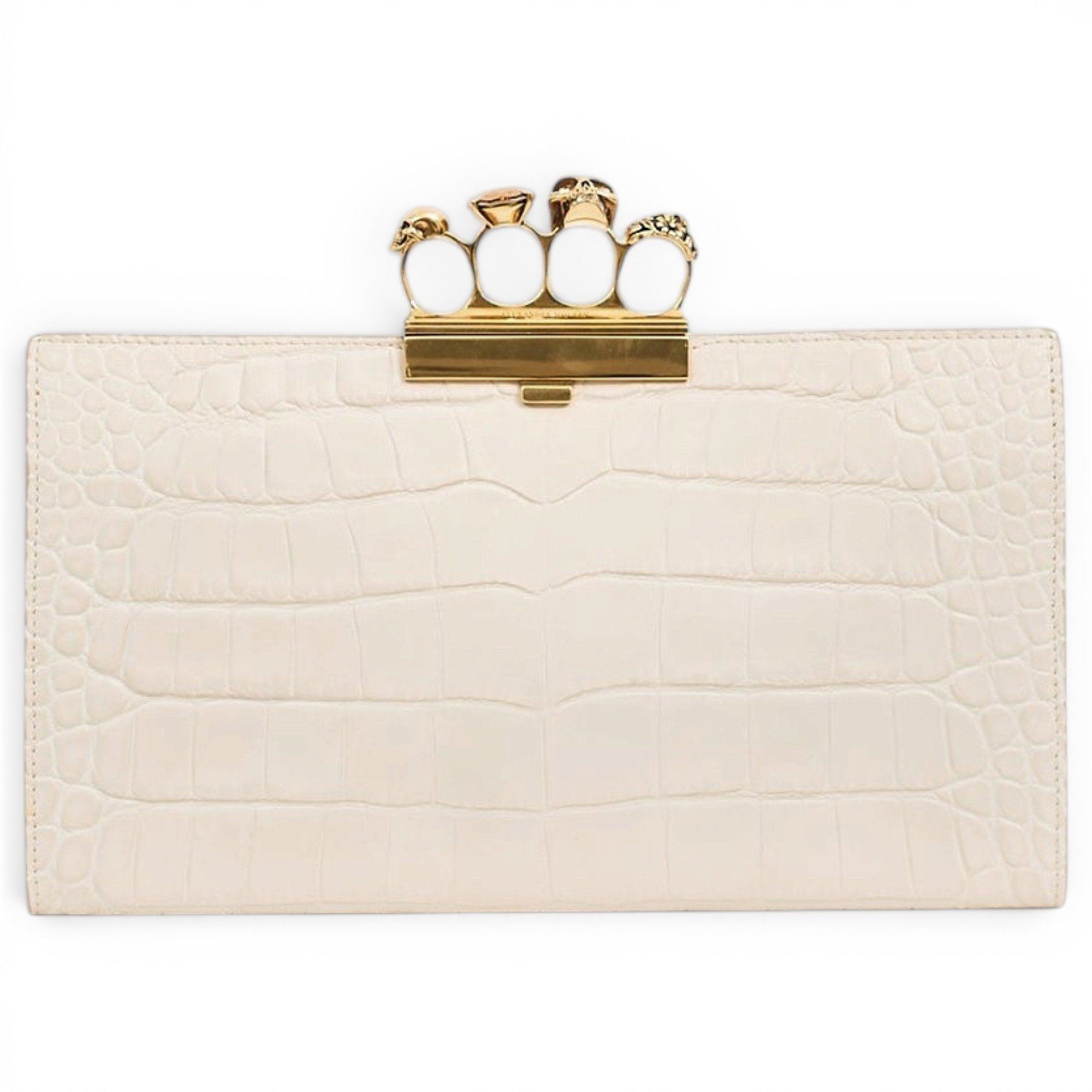Alexander McQueen Skull leather clutch bag