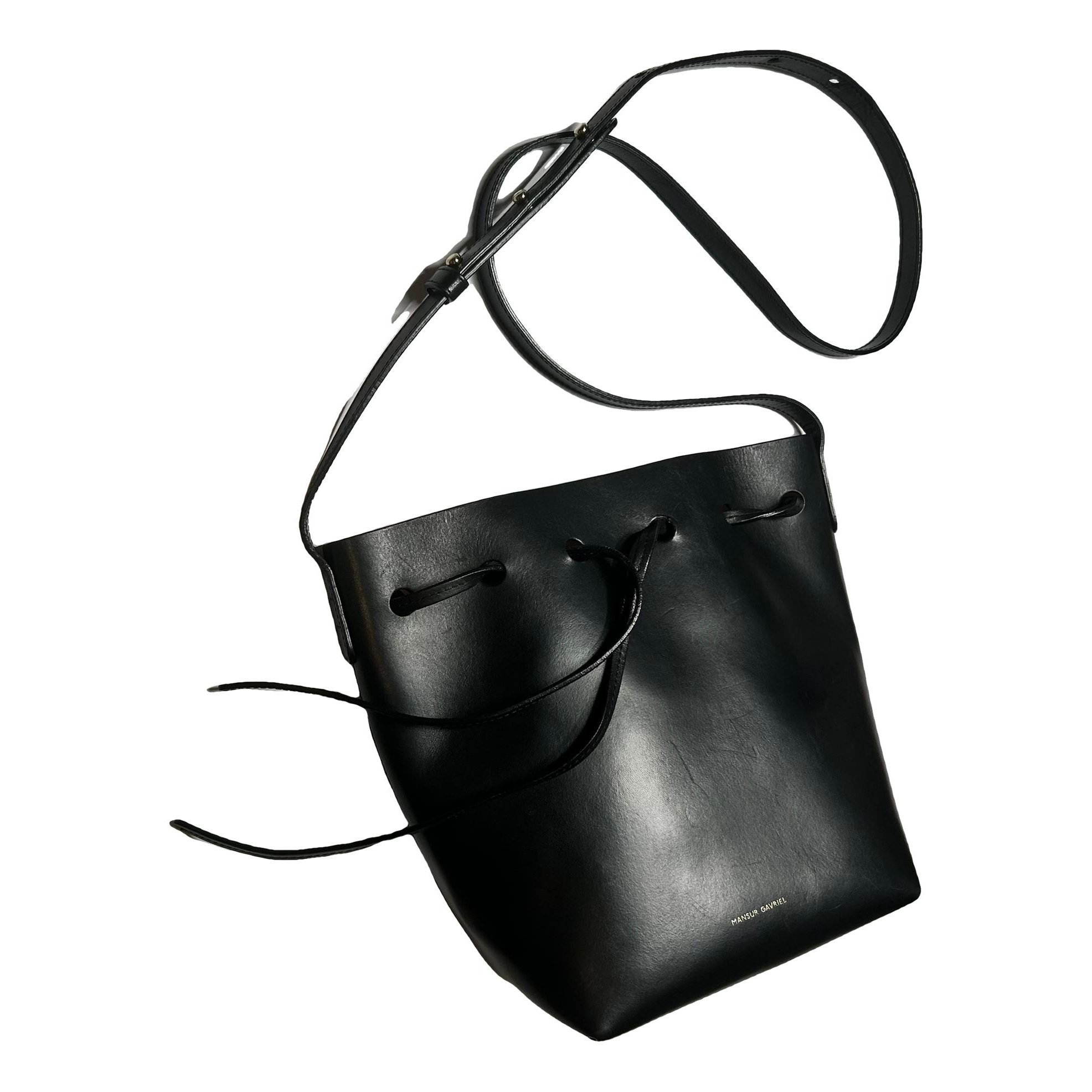 Bucket leather crossbody bag