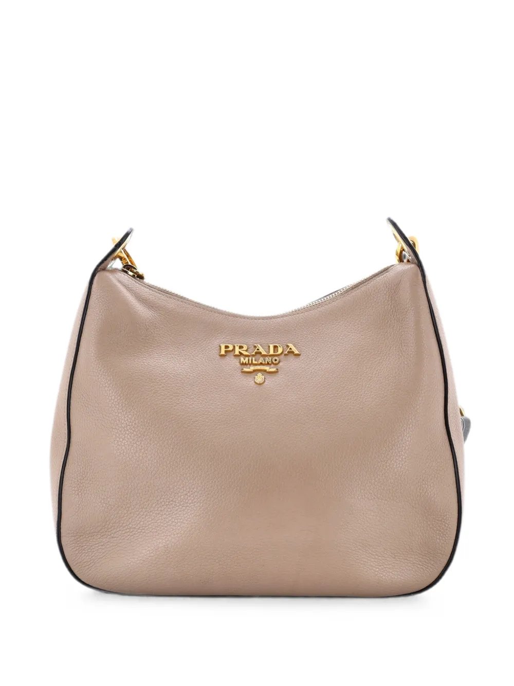 Striped Strap Zip Hobo Vitello Daino Medium crossbody bag