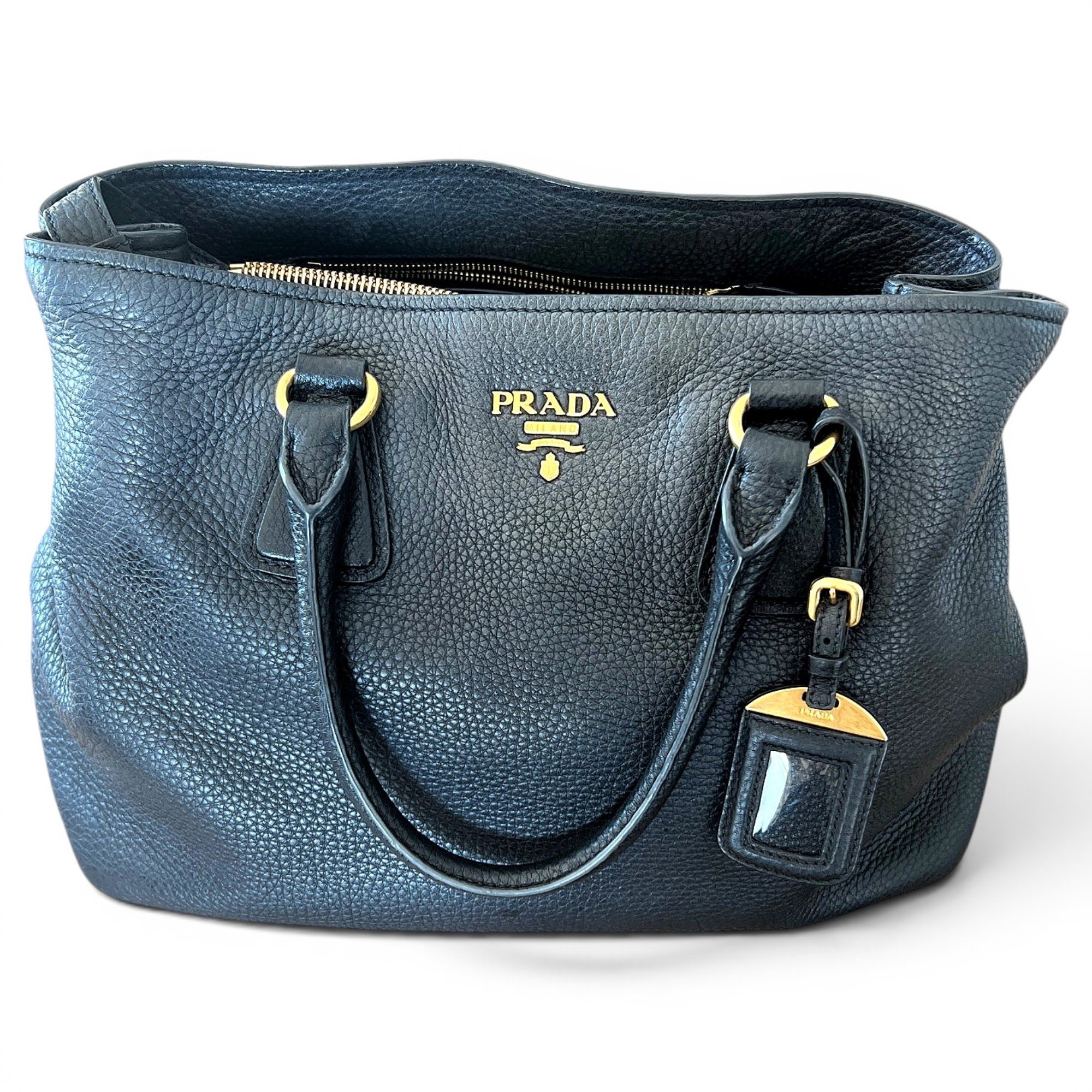 Double leather handbag