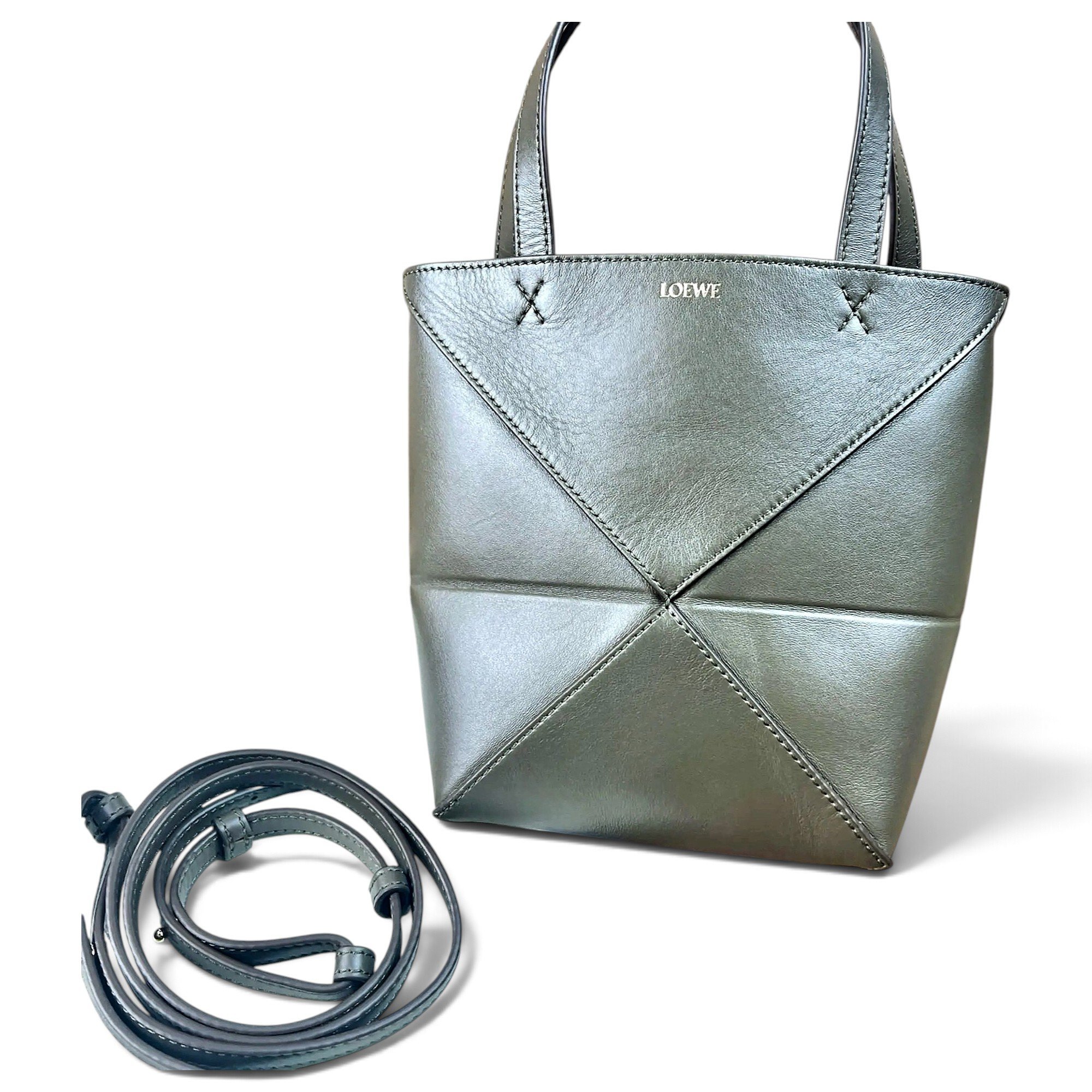 Puzzle Fold leather handbag