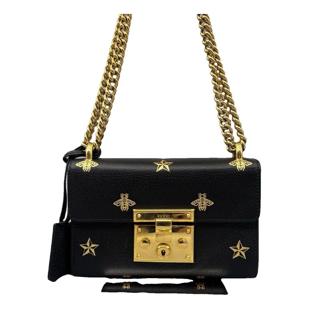 Padlock leather handbag
