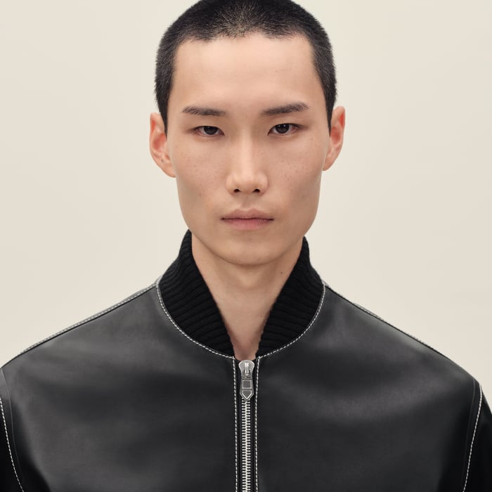 Noir "Empreinte" Rib-trim Jacket