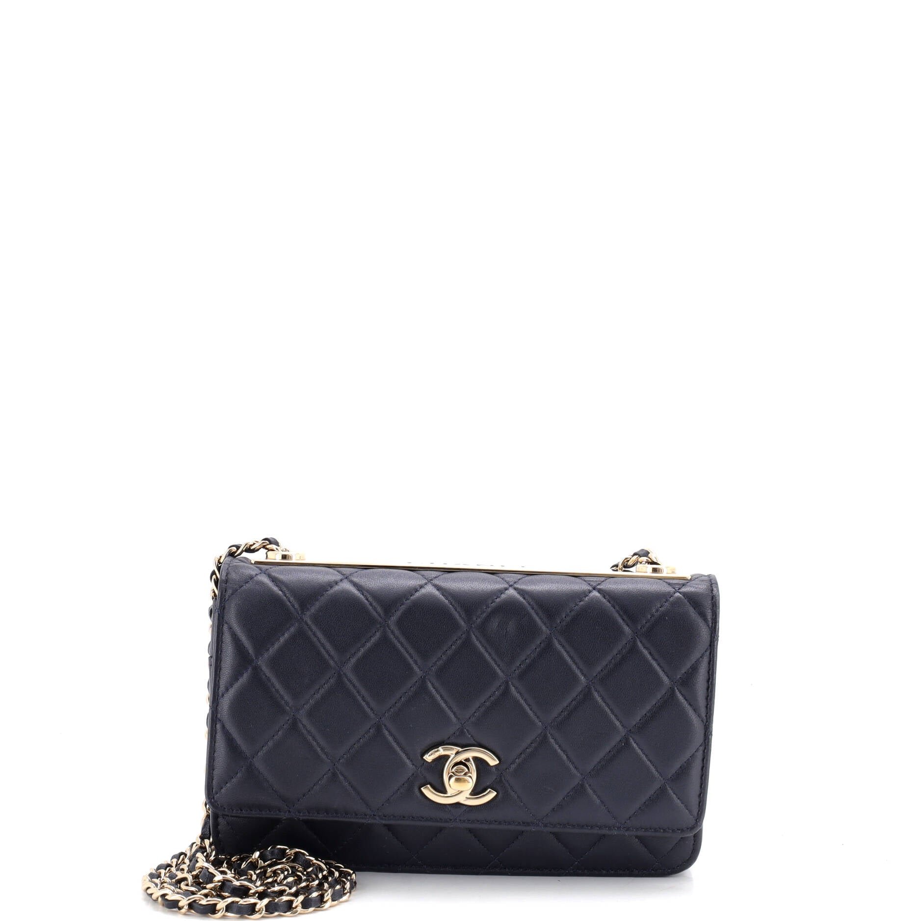 Trendy CC Wallet on Chain Quilted Lambskin