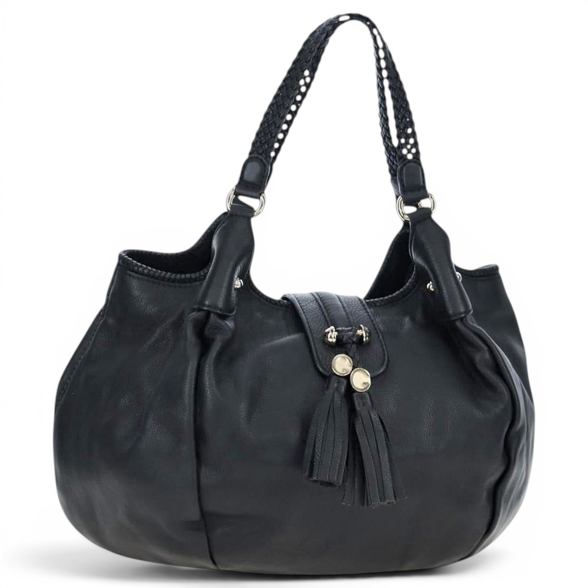 Fringe leather tote