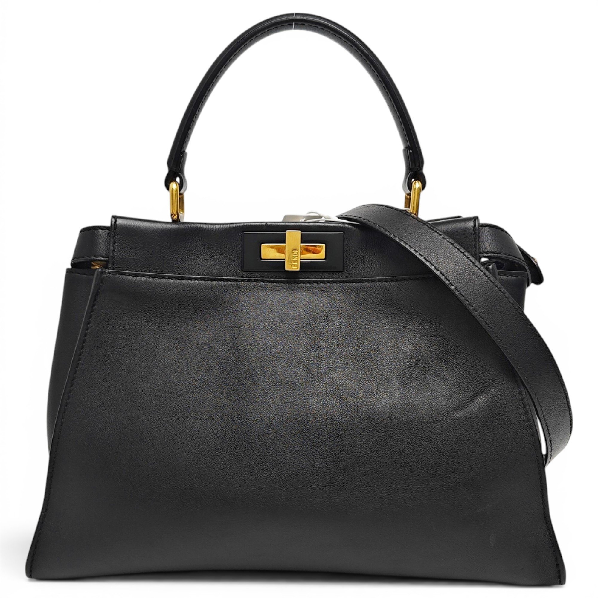 Peekaboo leather tote