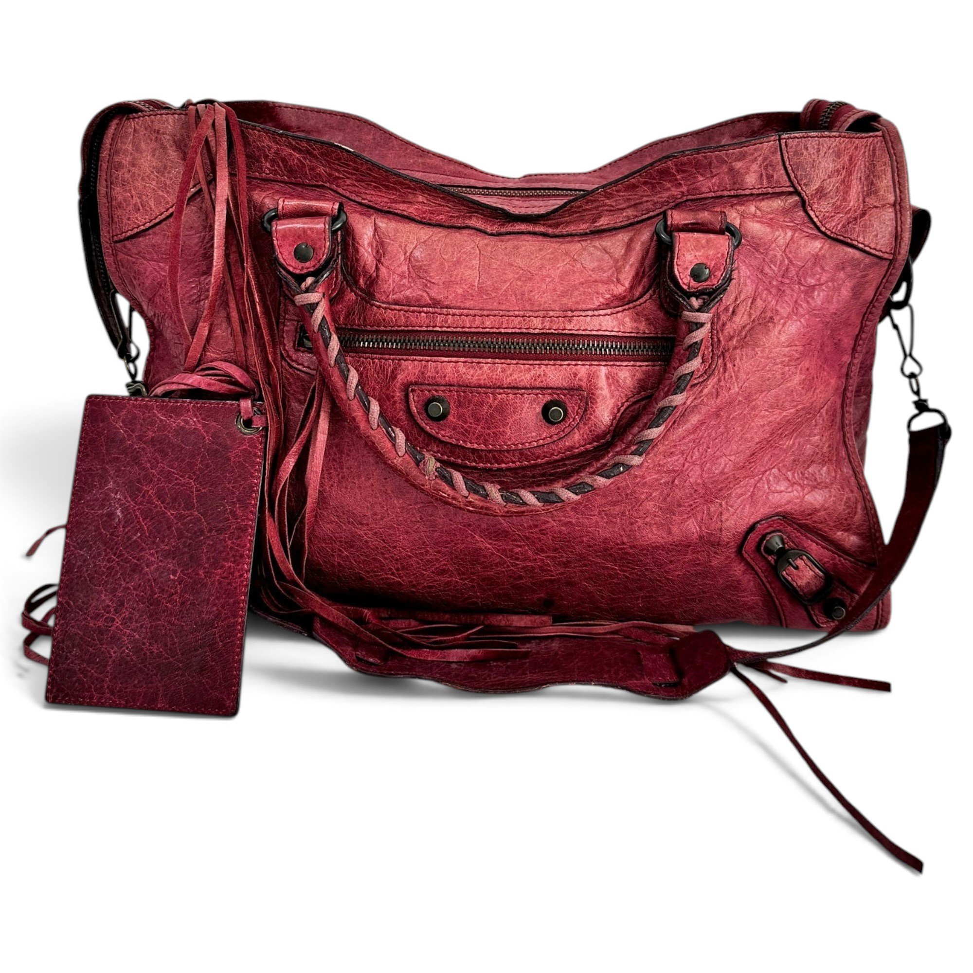 City leather handbag