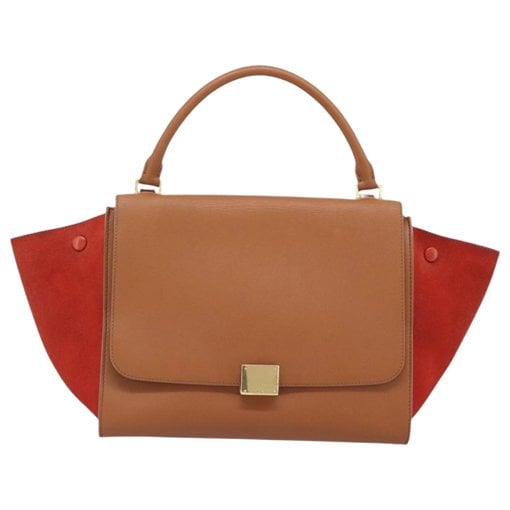 Trapèze leather handbag