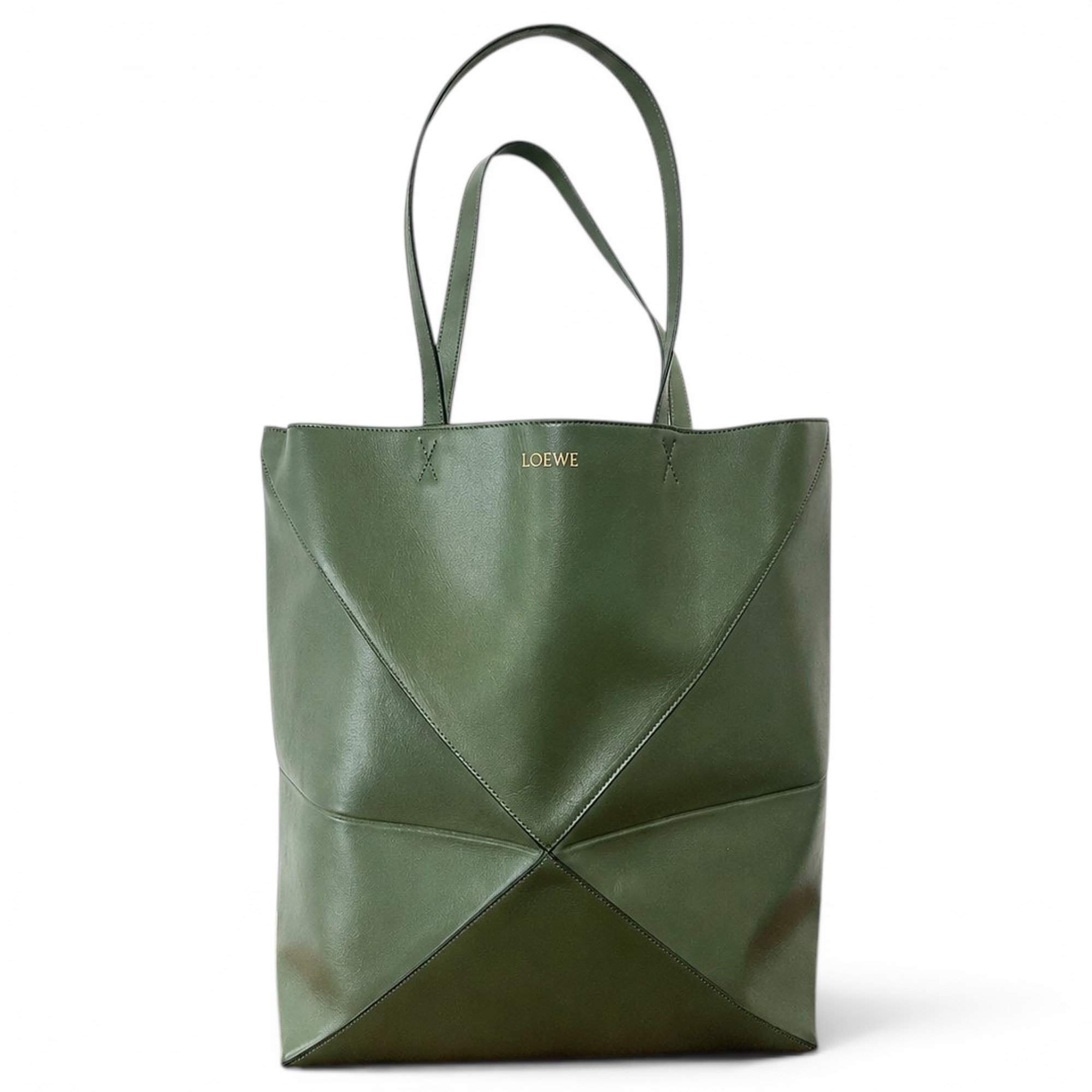 Puzzle Fold leather tote
