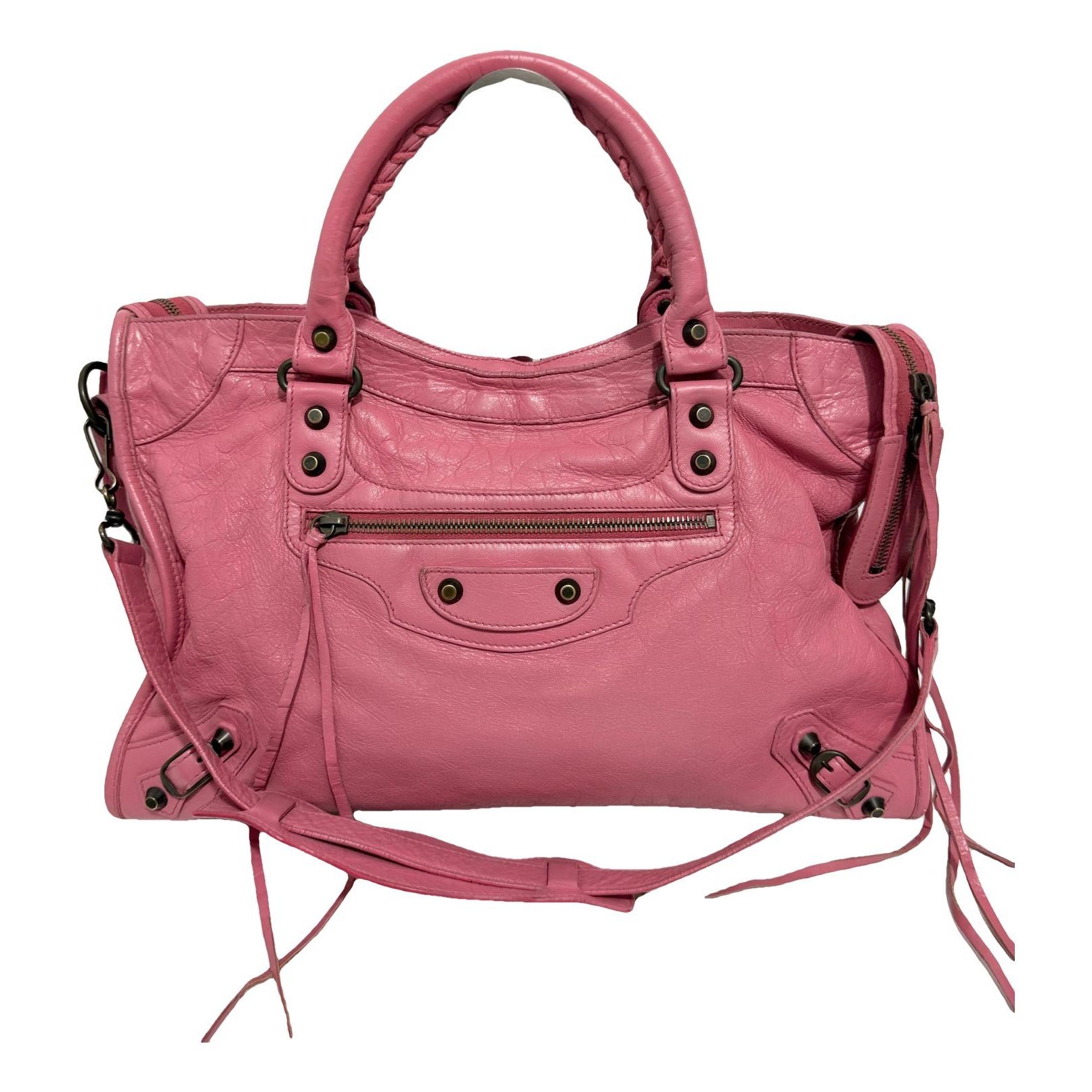City leather handbag