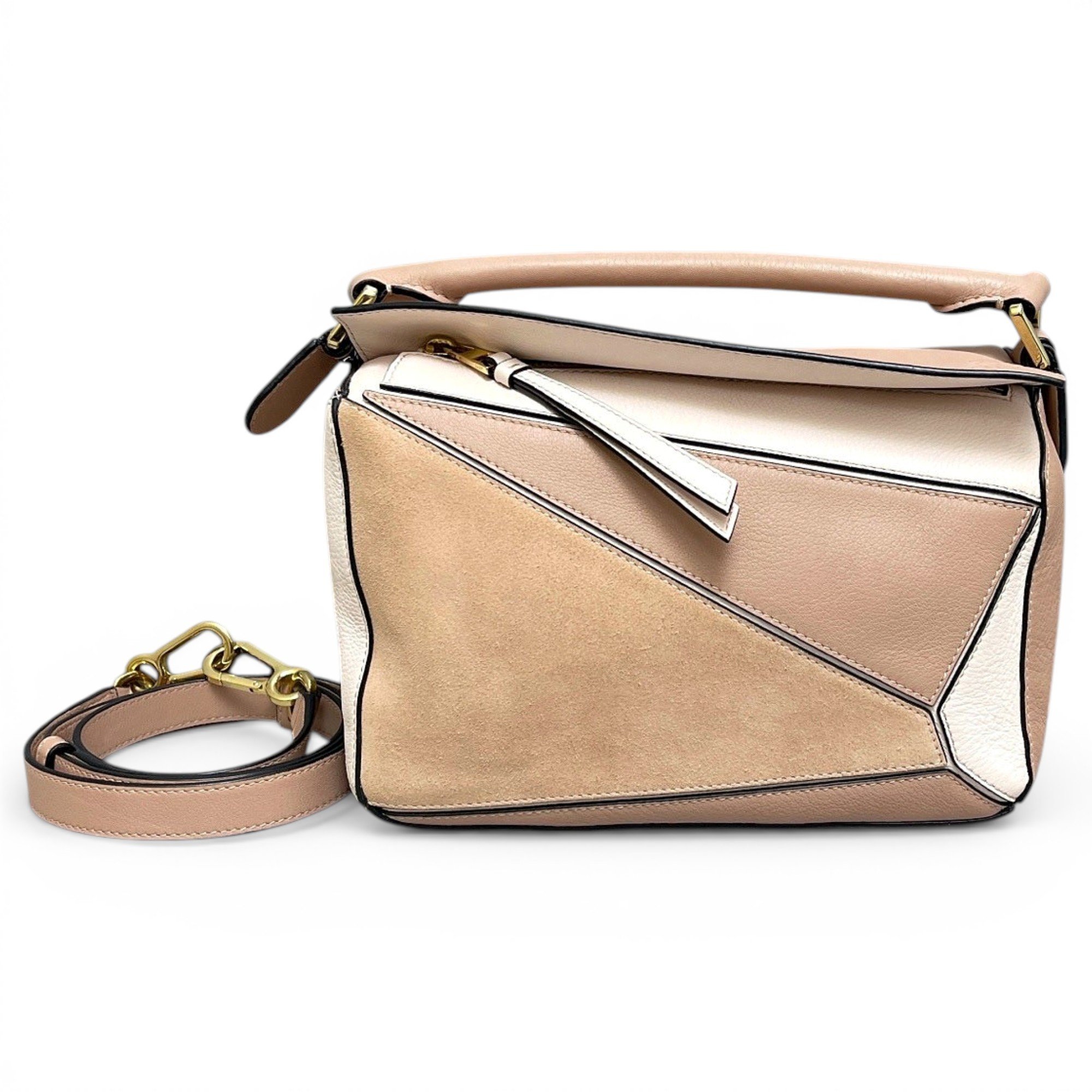 Puzzle leather handbag
