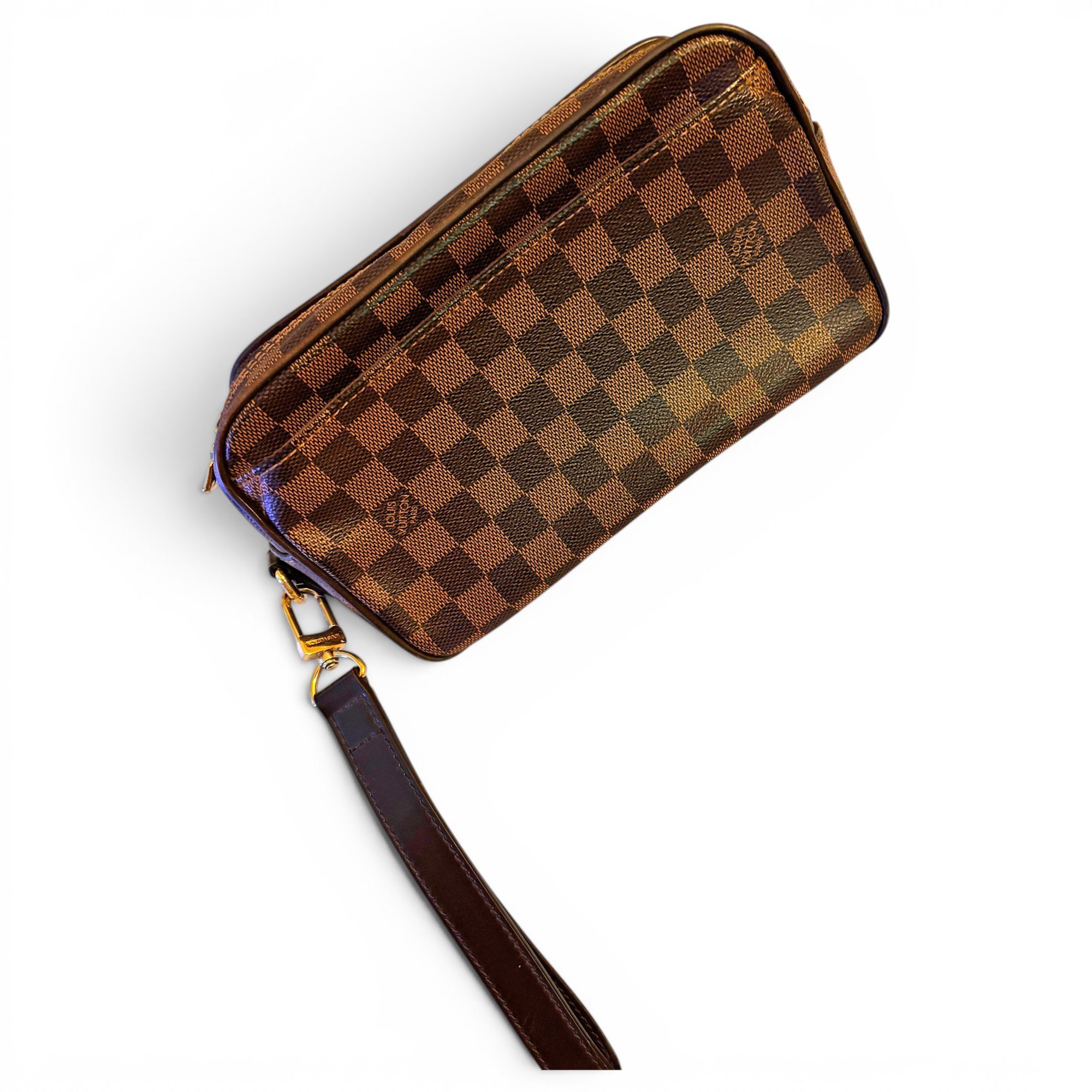 Leather clutch bag