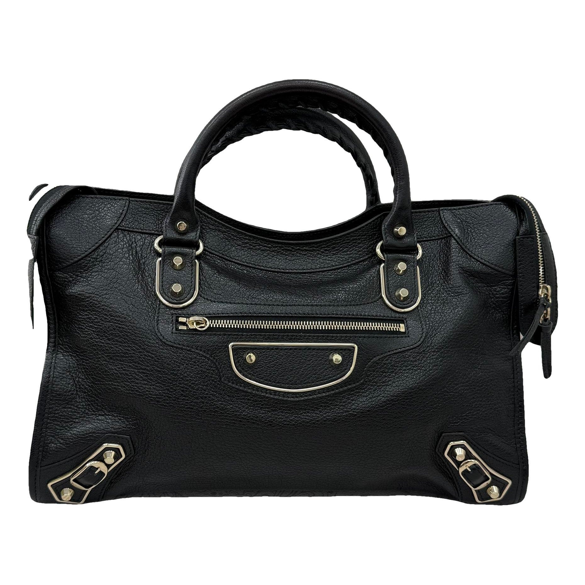 City leather handbag