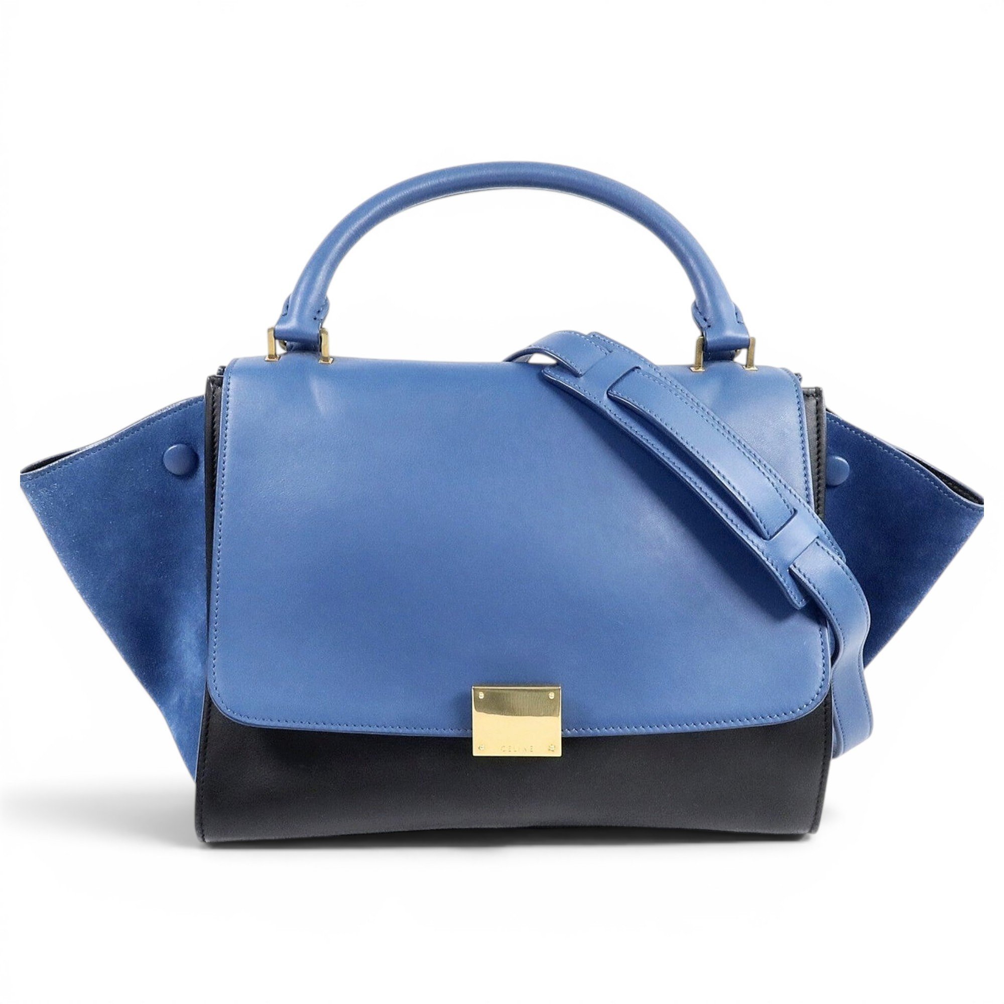 Trapèze leather handbag