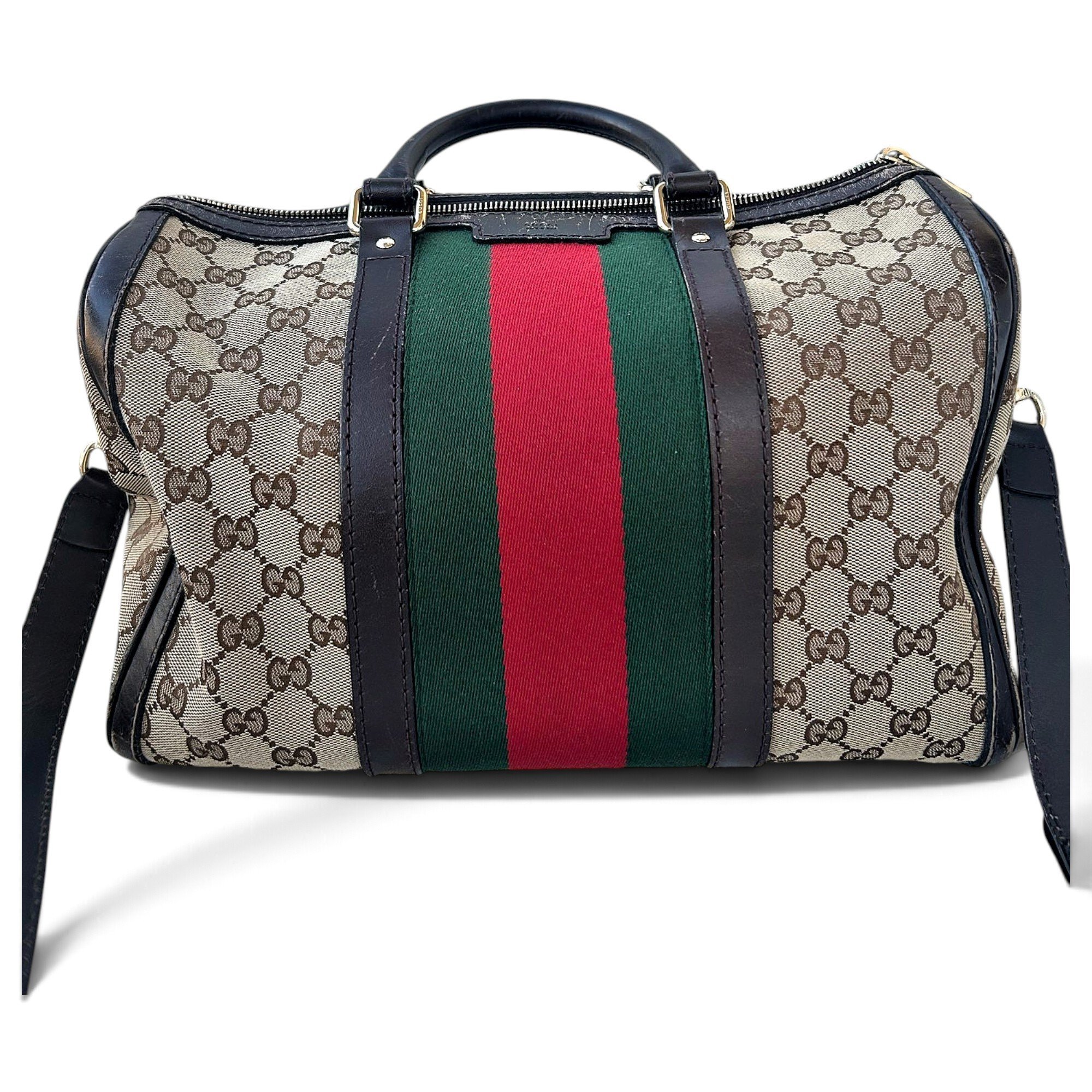 Boston leather bowling bag