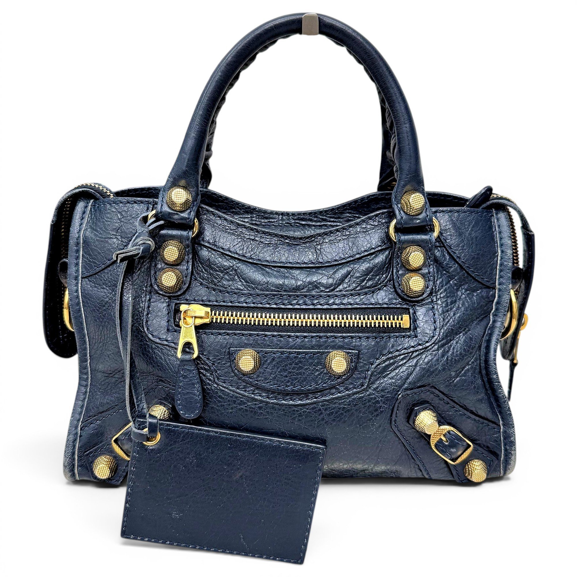 City leather handbag