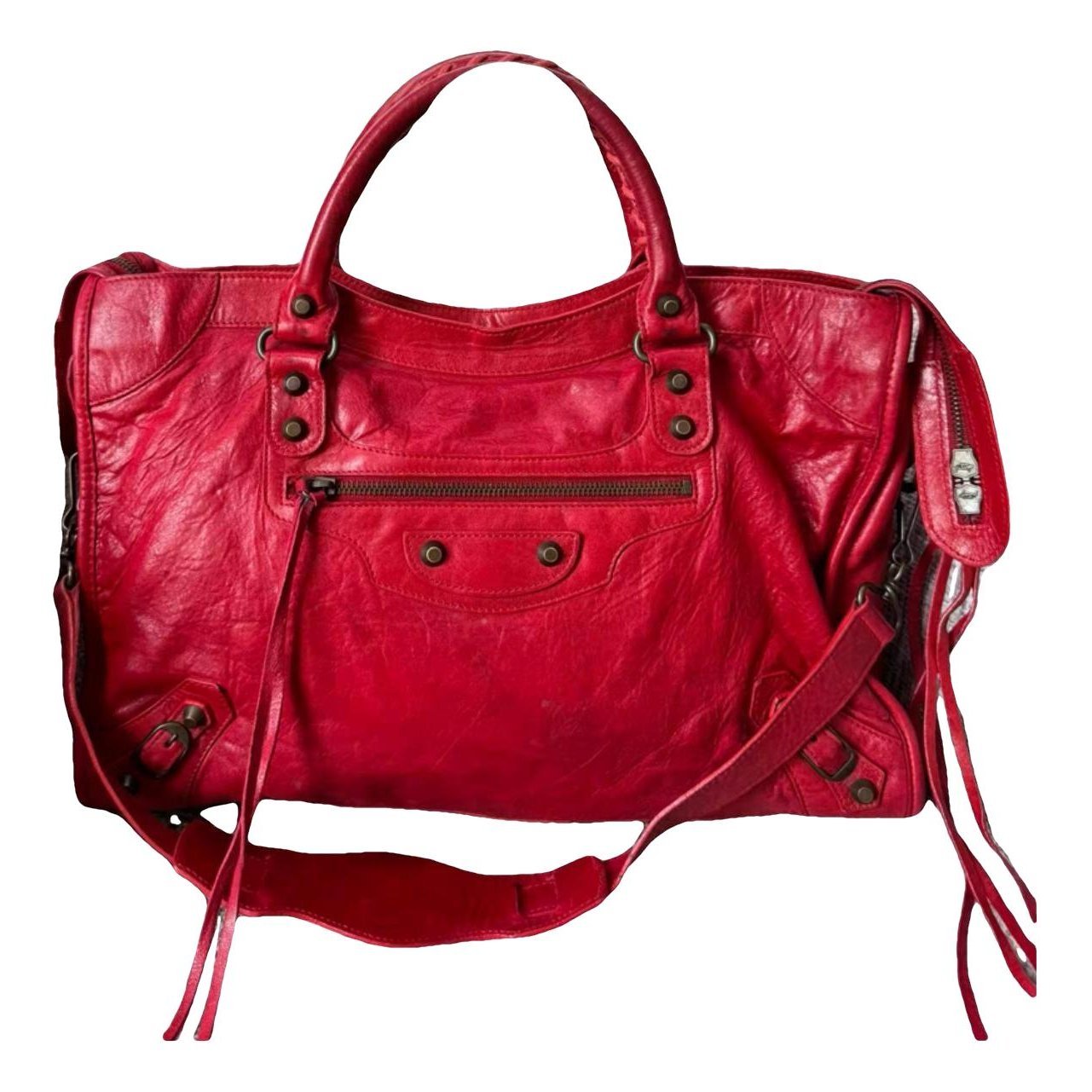 City leather handbag