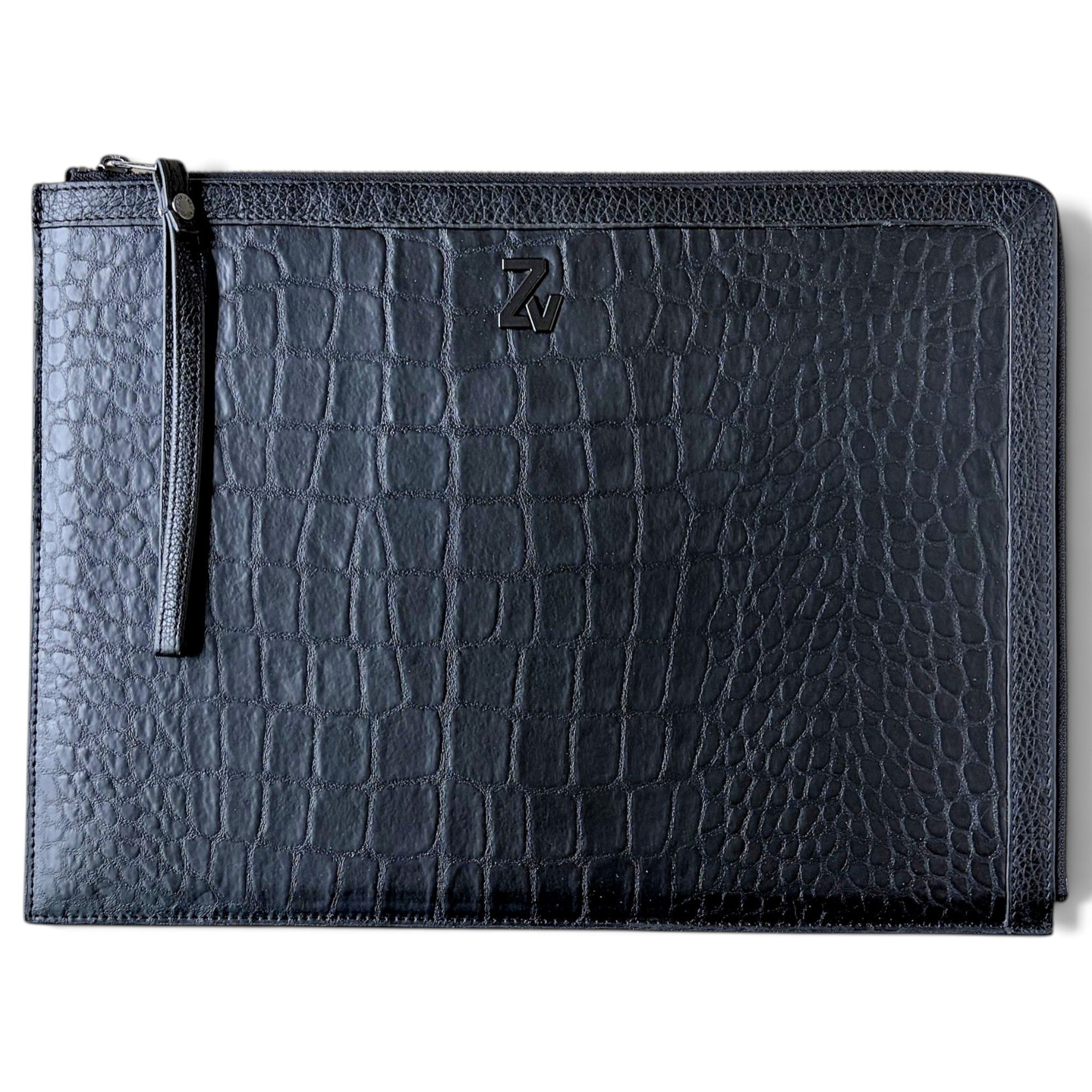 Leather clutch bag