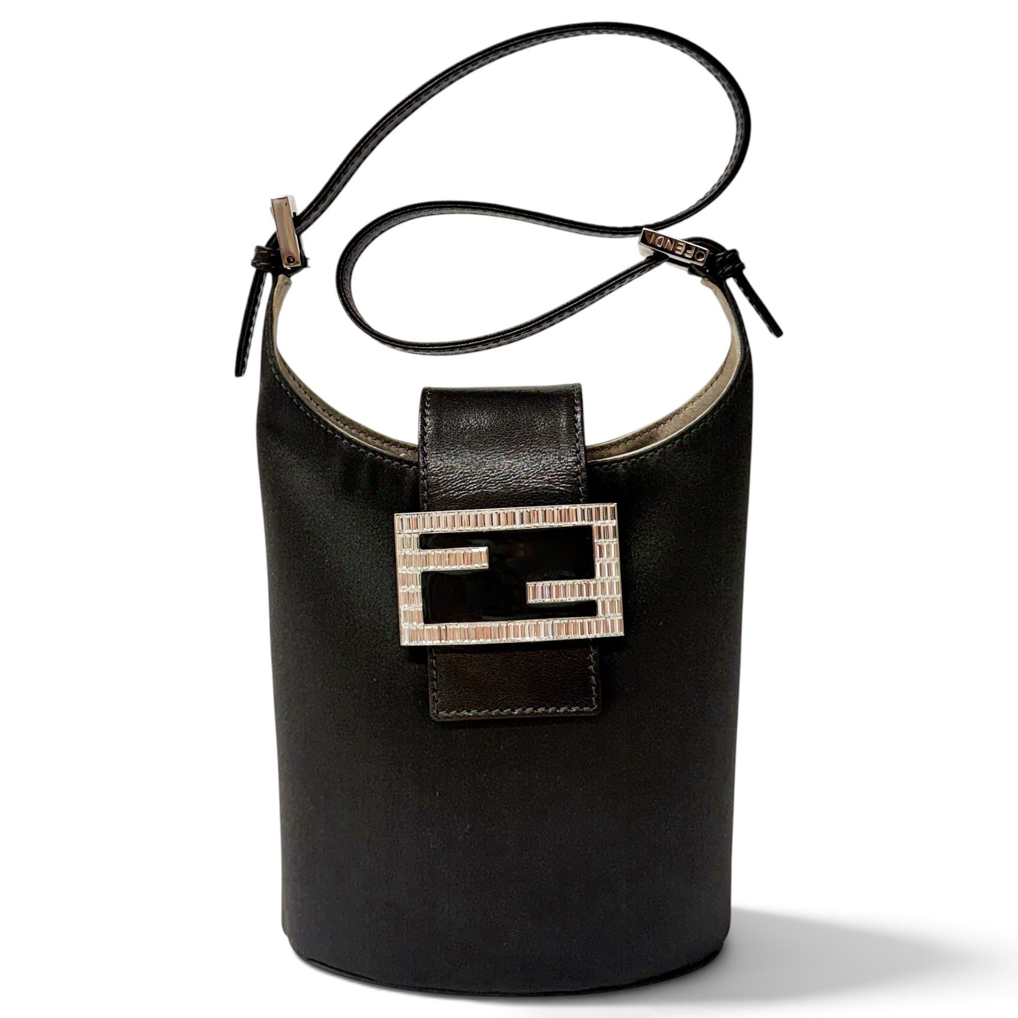 Baguette silk handbag