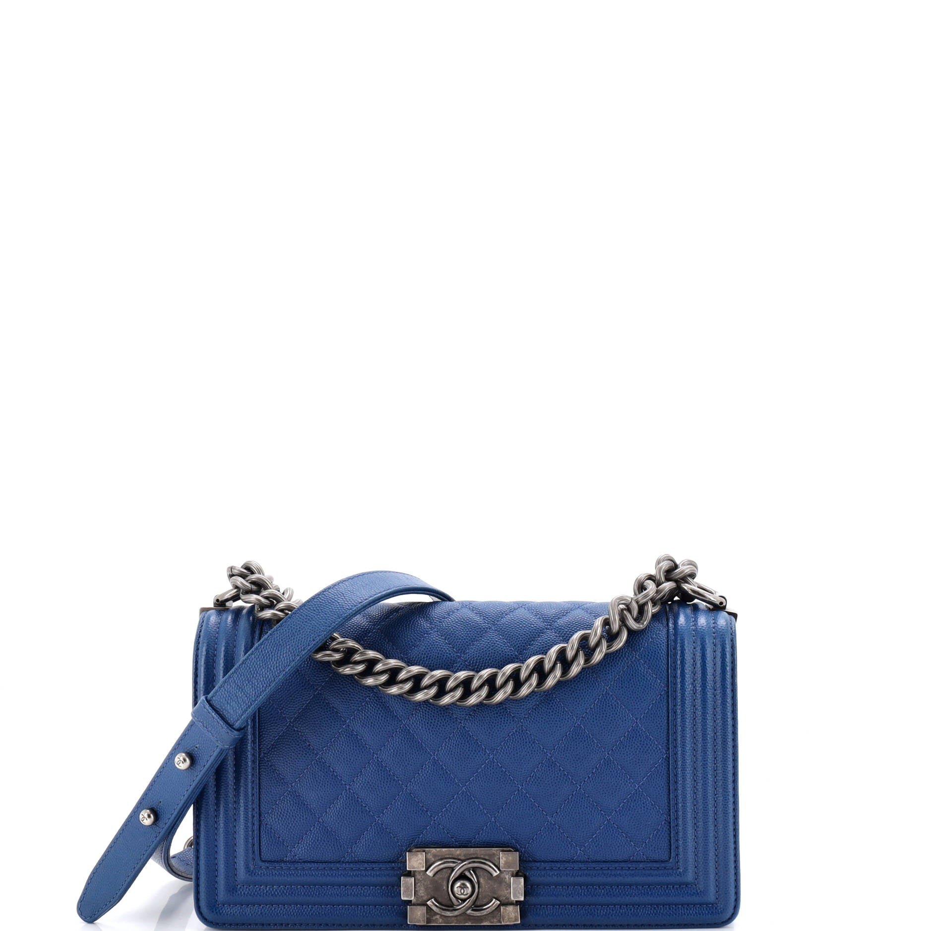 Boy Flap Bag Quilted Caviar Old Medium