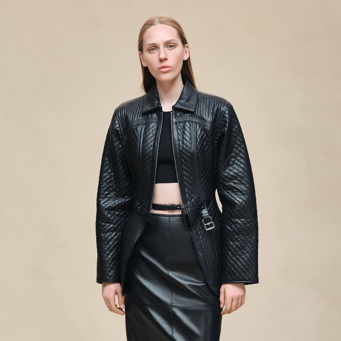 Bleu Noir Quilted Equestrian Jacket