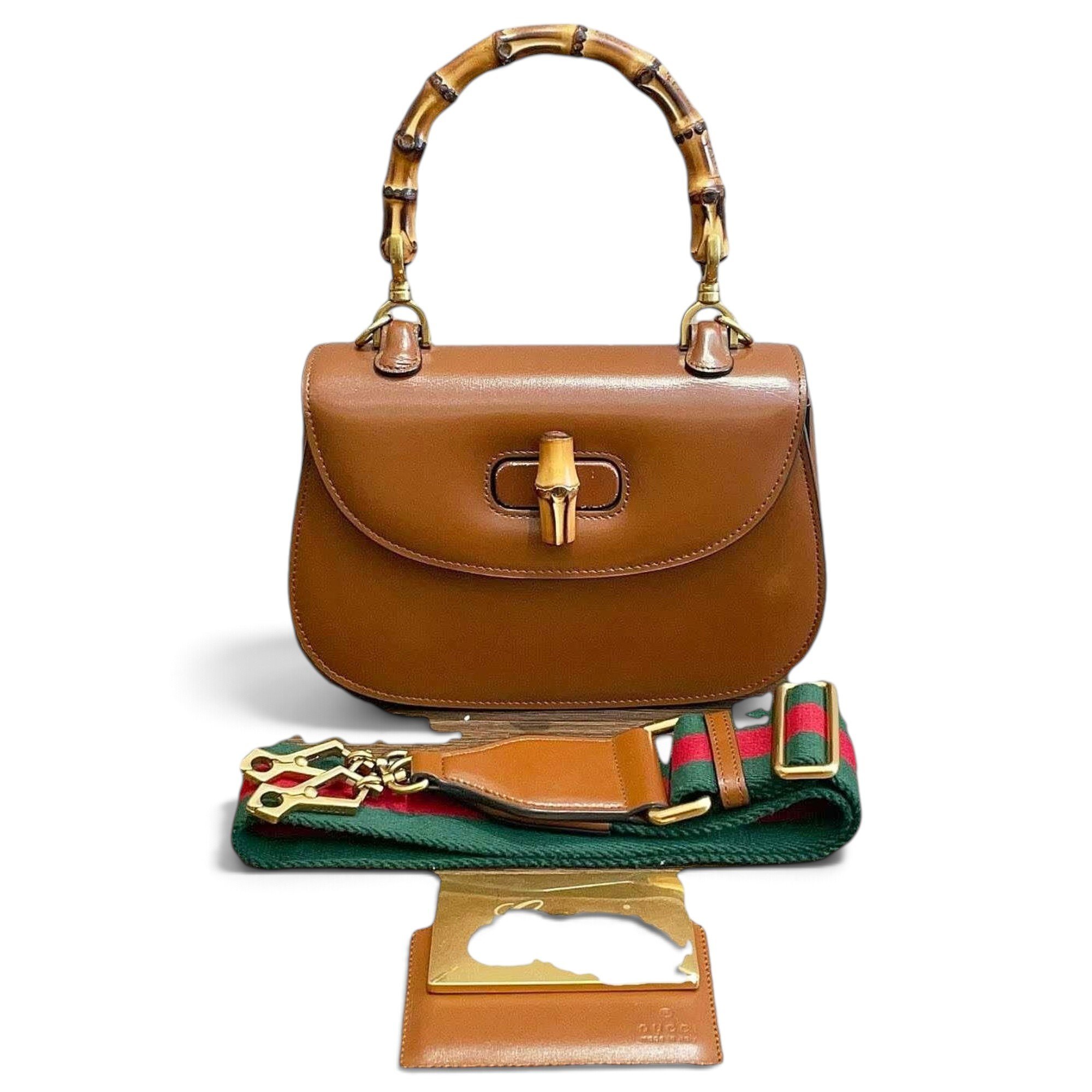 Convertible Bamboo Top Handle leather handbag